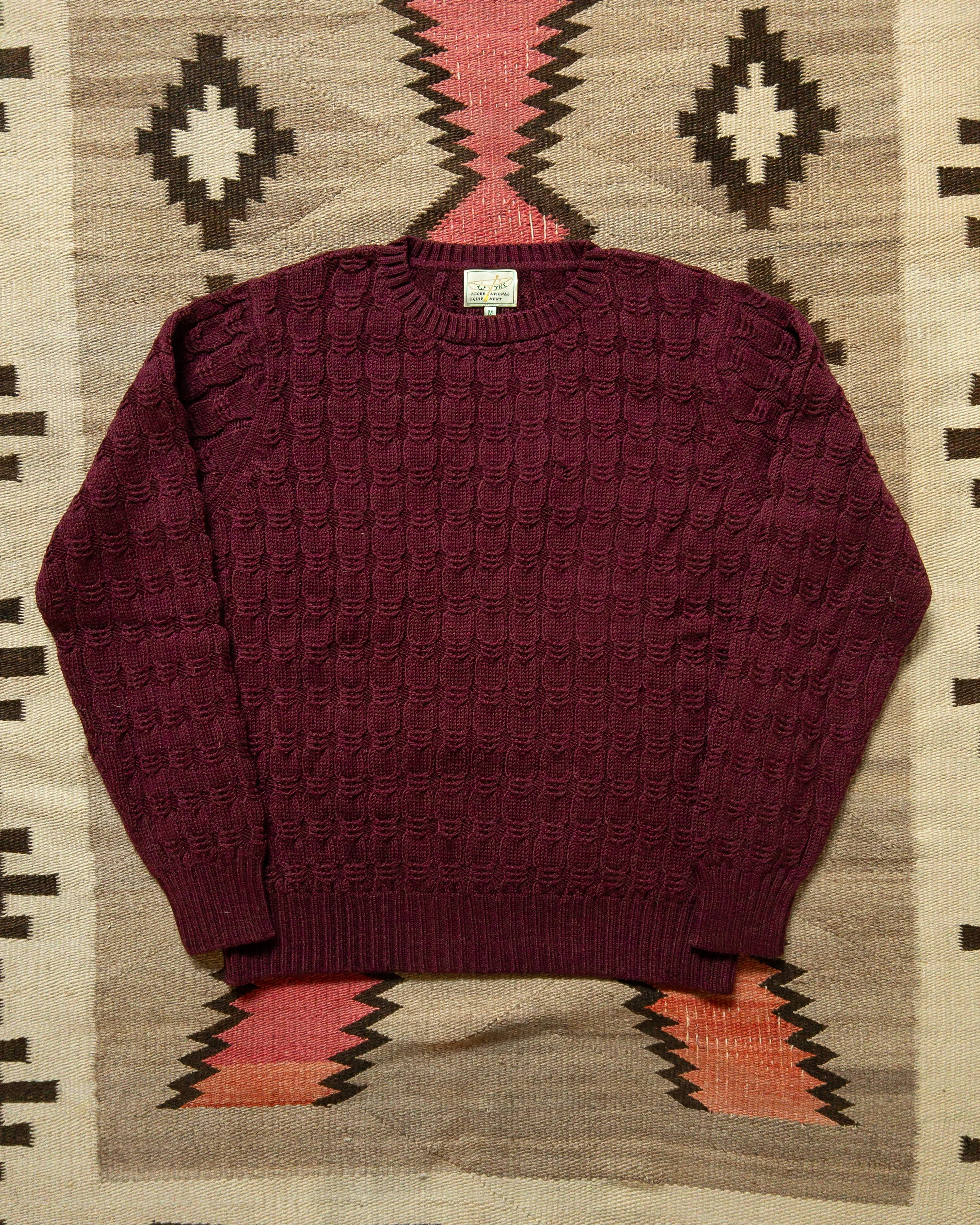 Highland Cableknit Sweater - Bordeaux sold by Wythe NY