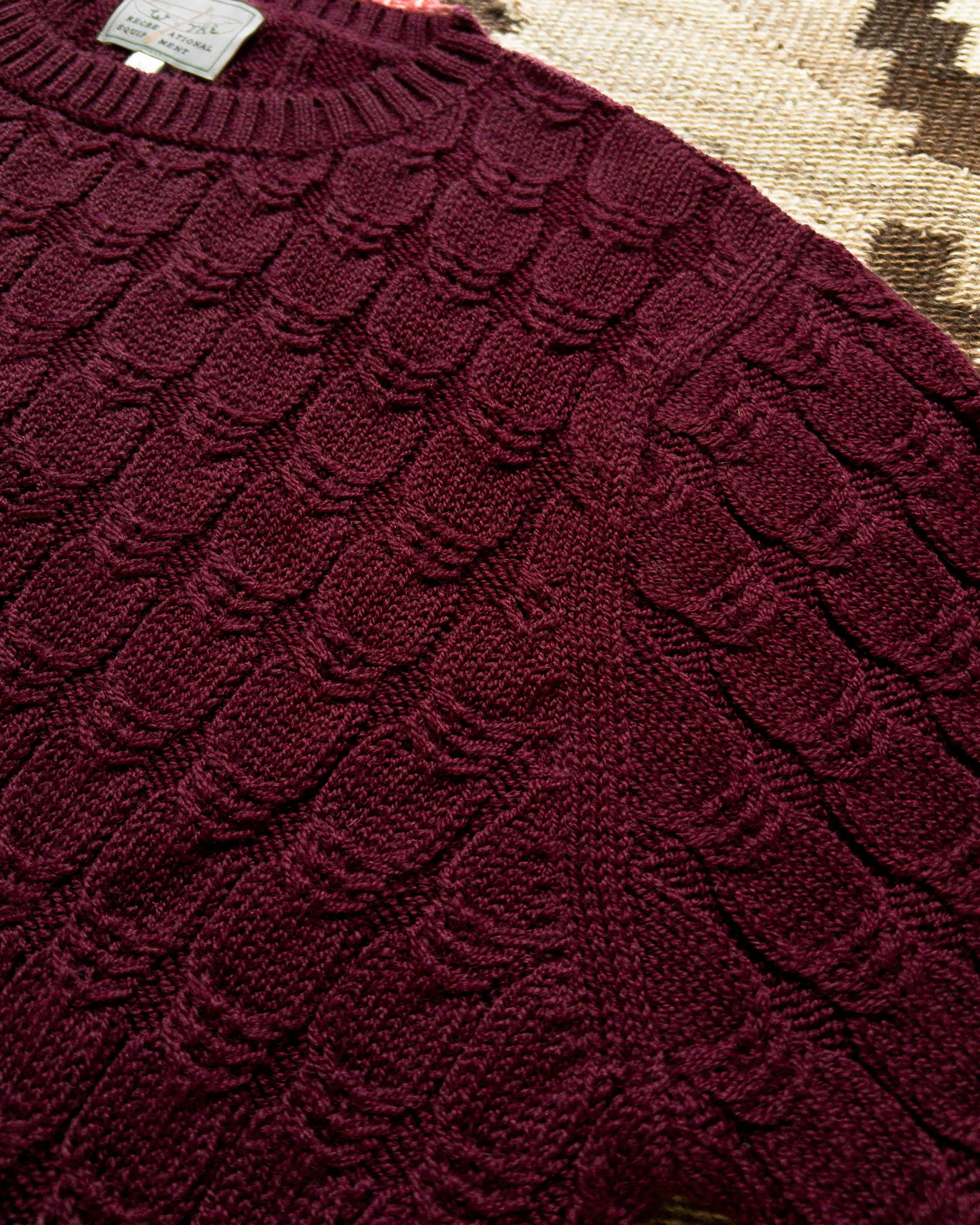 Highland Cableknit Sweater - Bordeaux sold by Wythe NY product image thumbnail 3