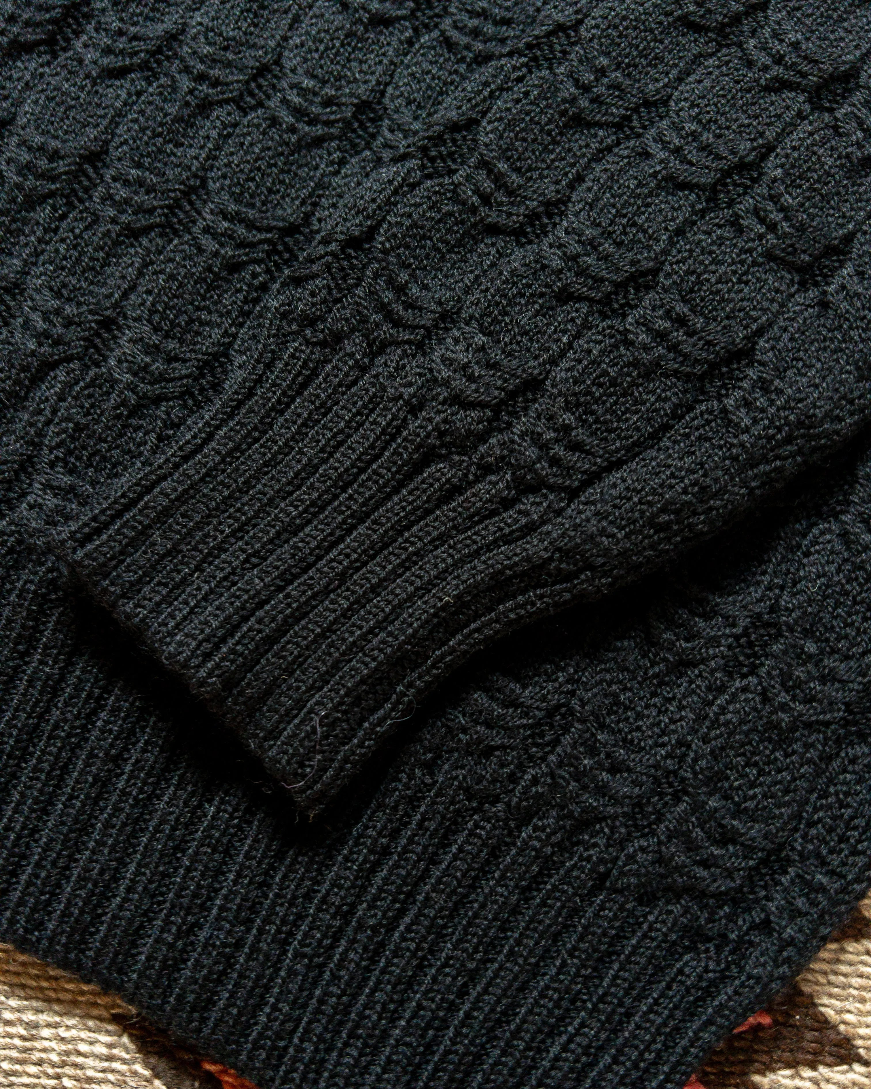 Highland Cableknit Sweater - Black sold by Wythe NY product image thumbnail 4