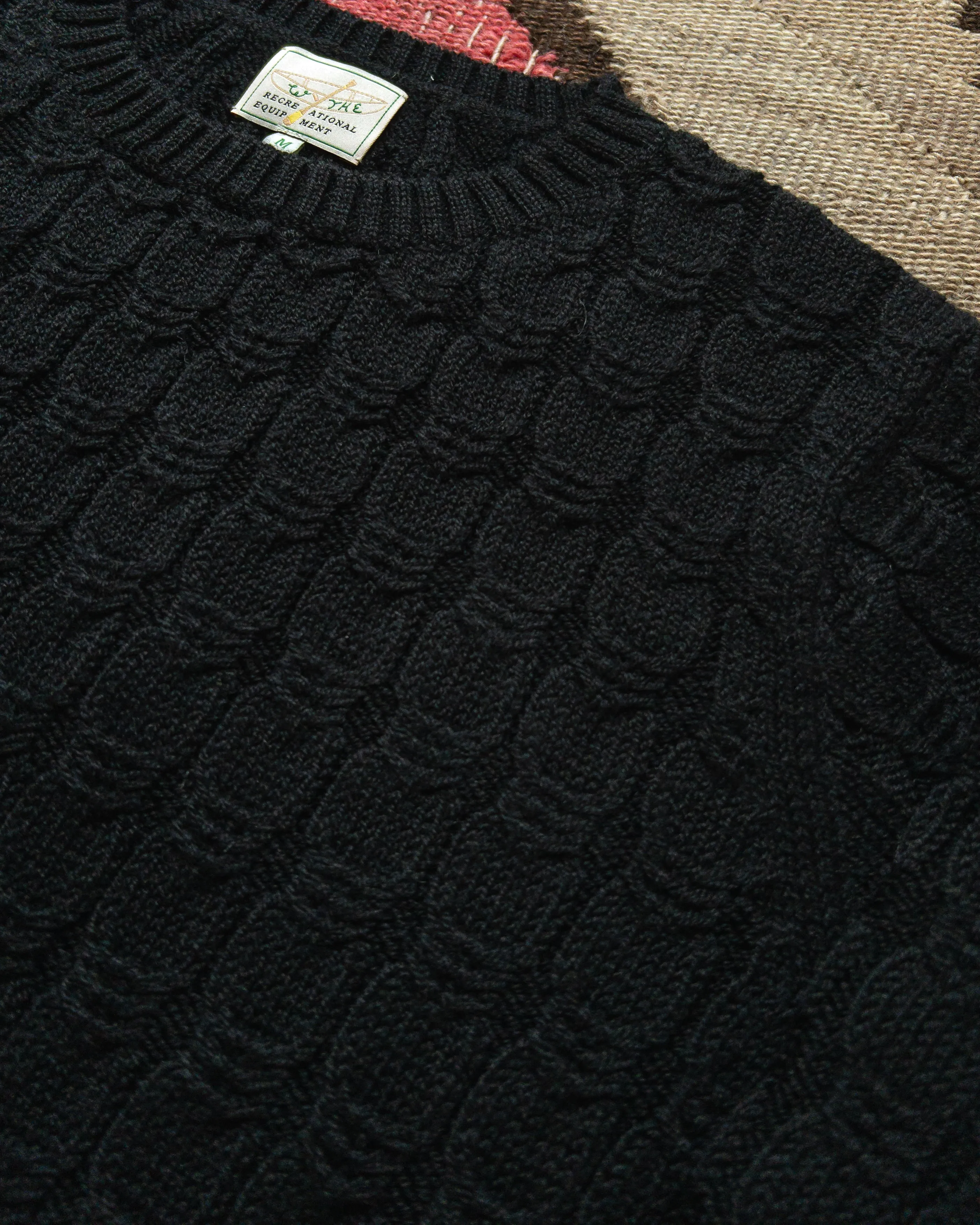 Highland Cableknit Sweater - Black sold by Wythe NY product image thumbnail 2