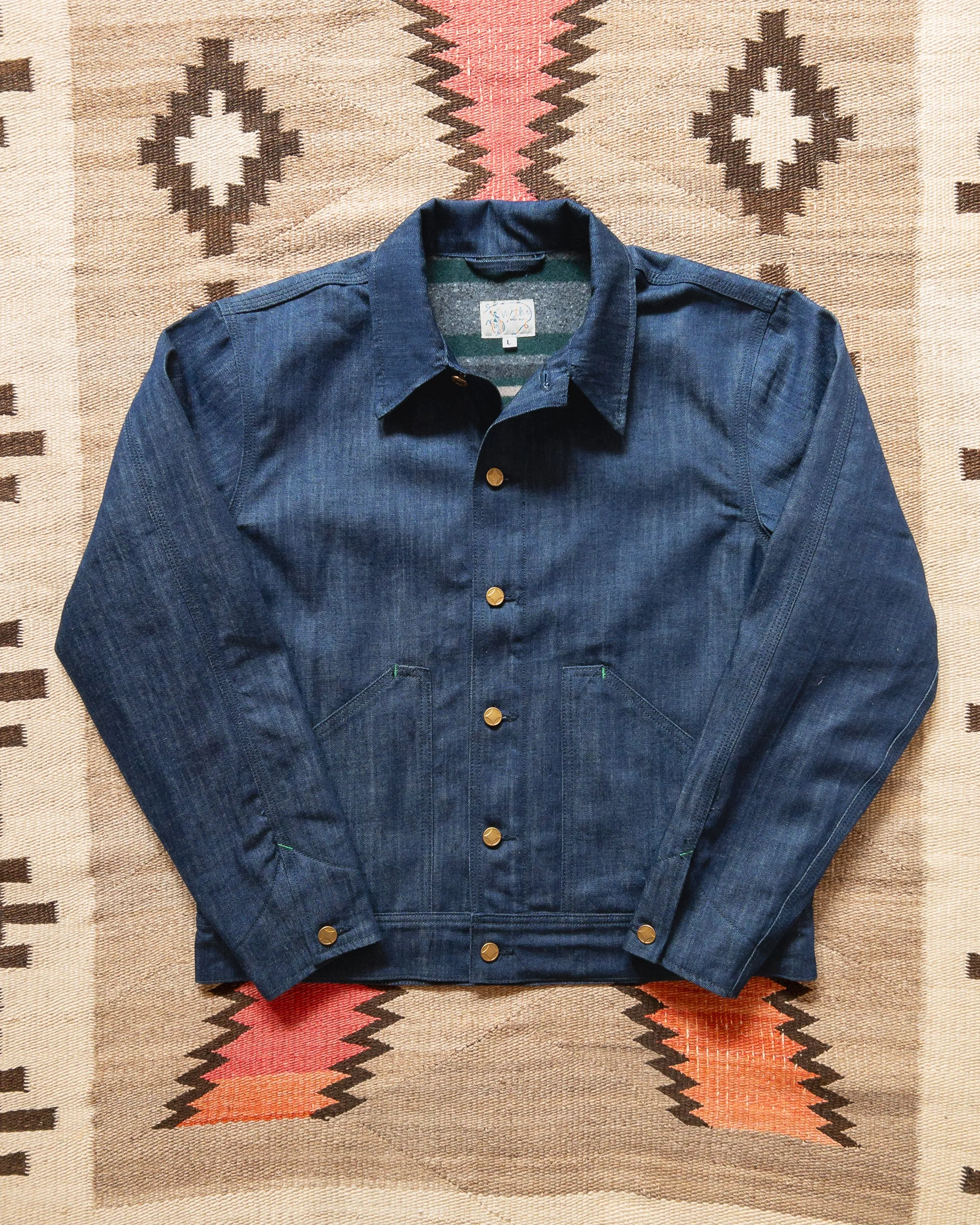 Blanket-Lined Denim Buckaroo Jacket sold by Wythe NY