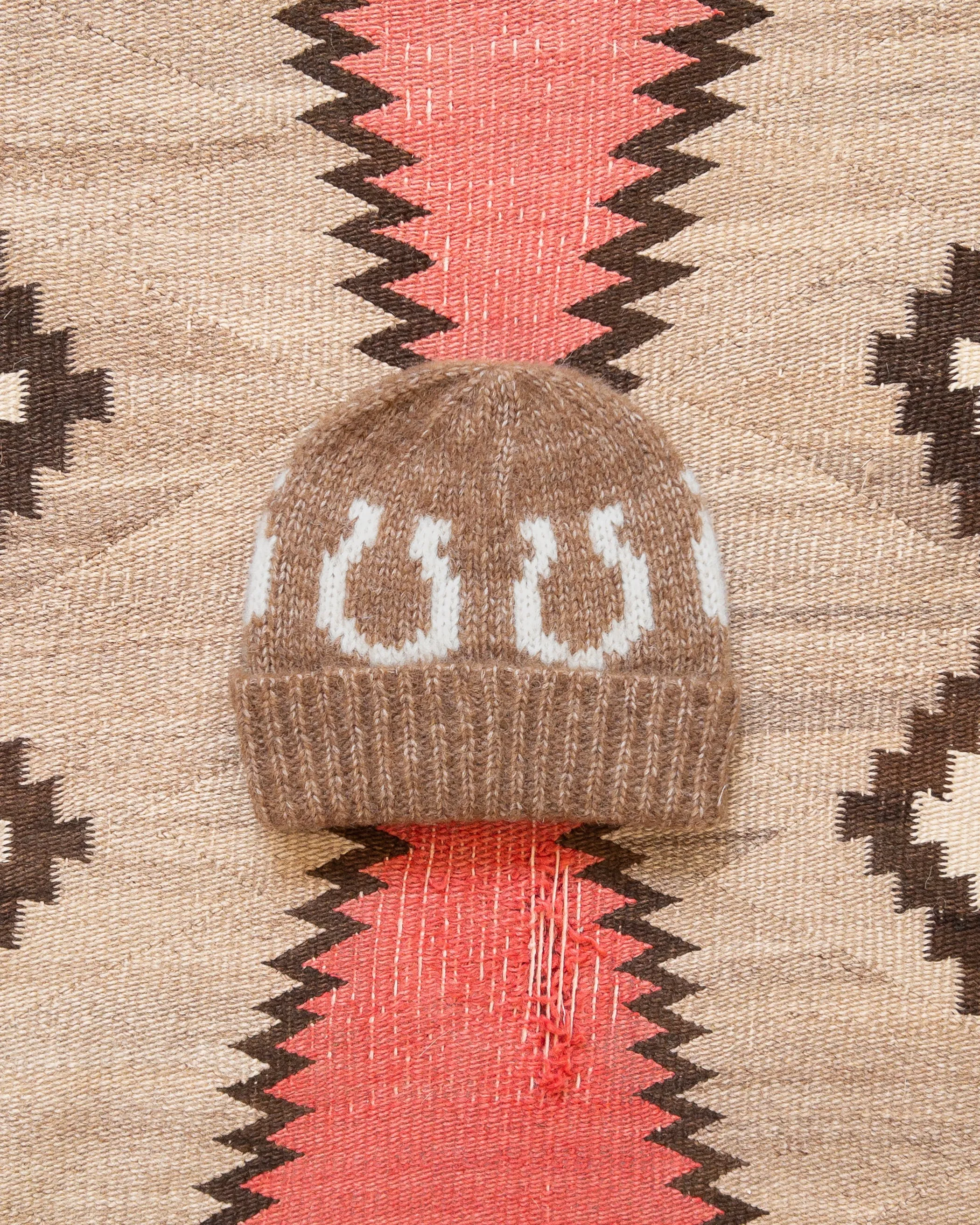 Alpaca Horseshoe Beanie - Dark Brown sold by Wythe NY