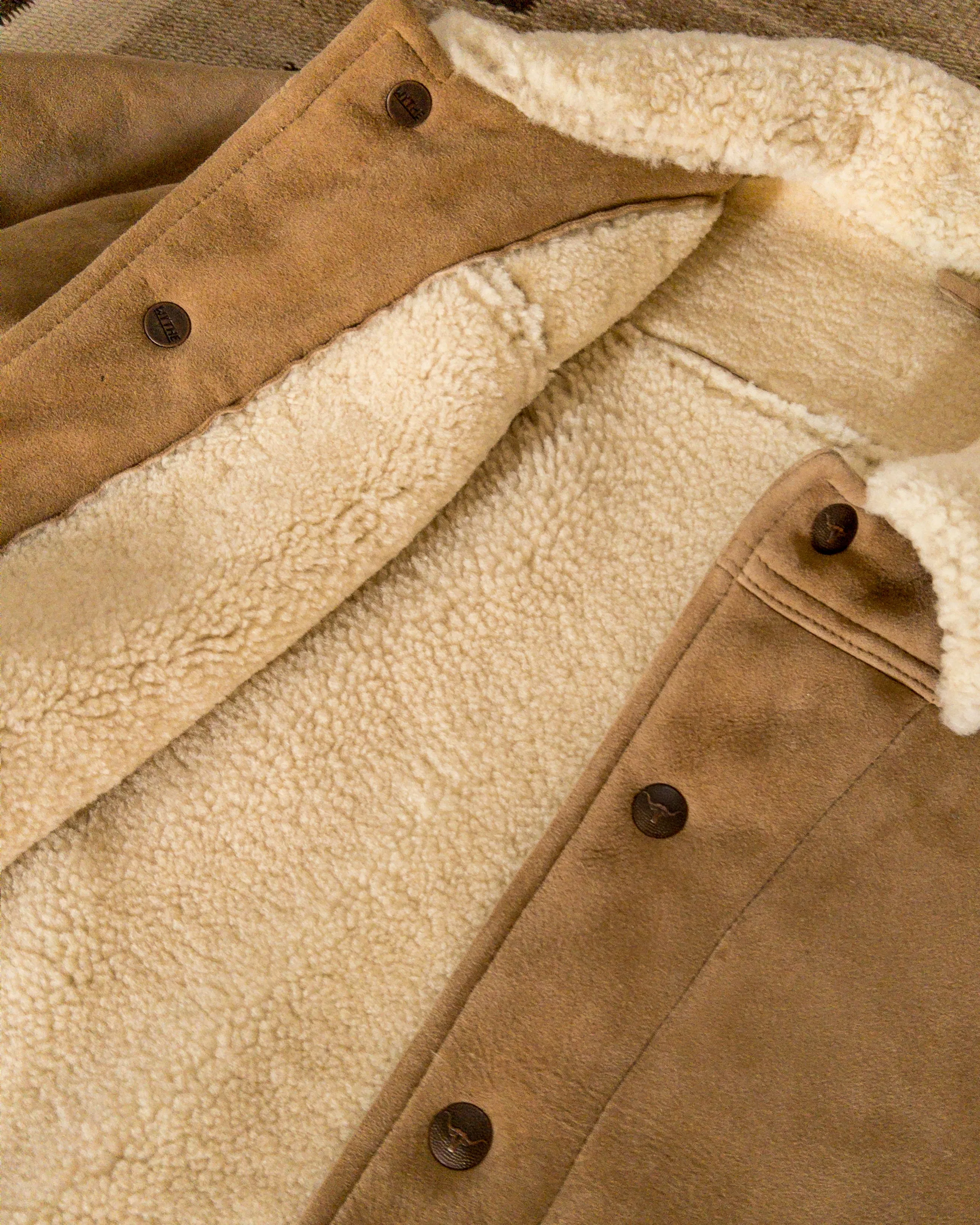 Suede Shearling Ranch Jacket - Oak sold by Wythe NY product image thumbnail 4