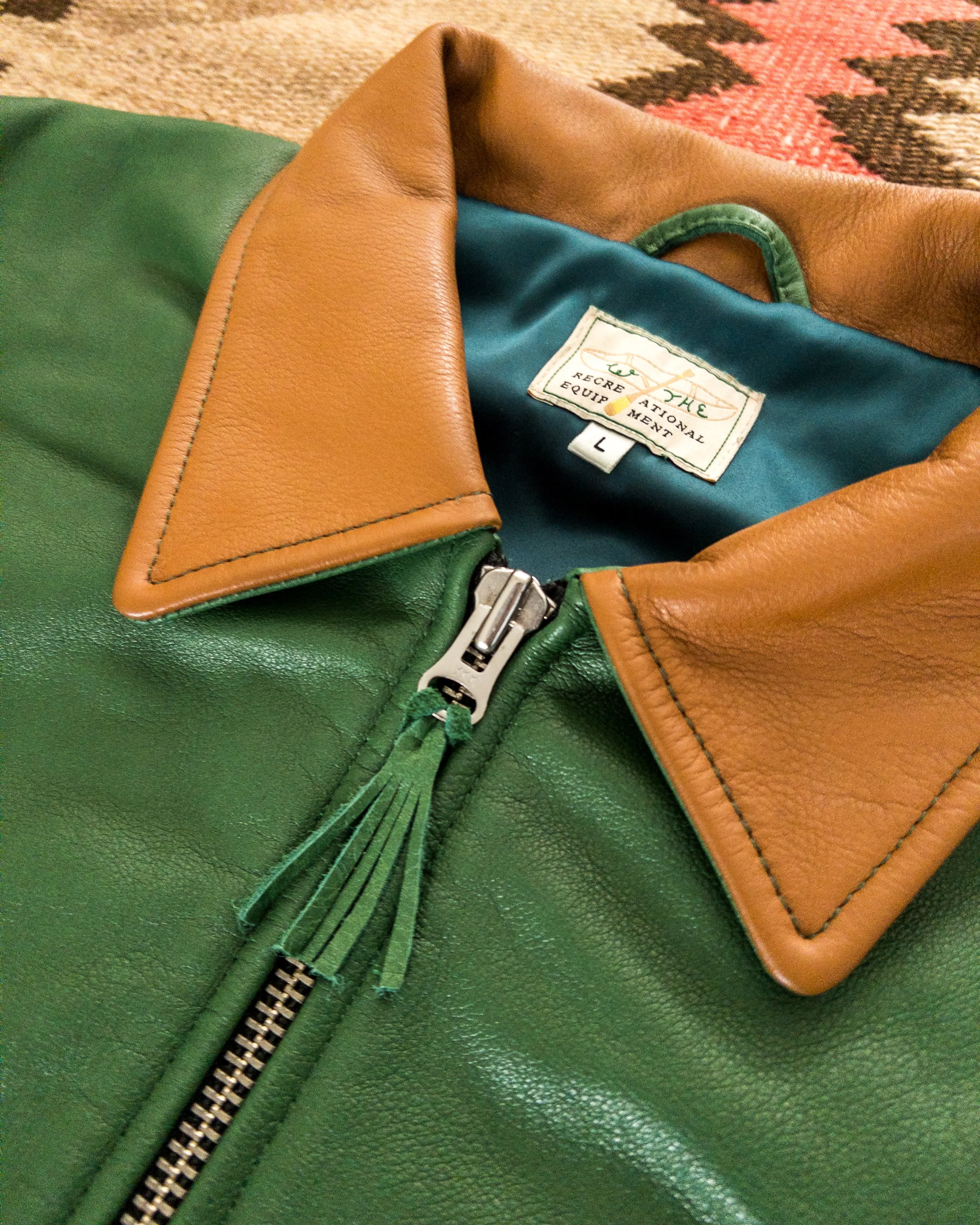Mustang Fringe Leather Jacket - Green sold by Wythe NY product image thumbnail 2