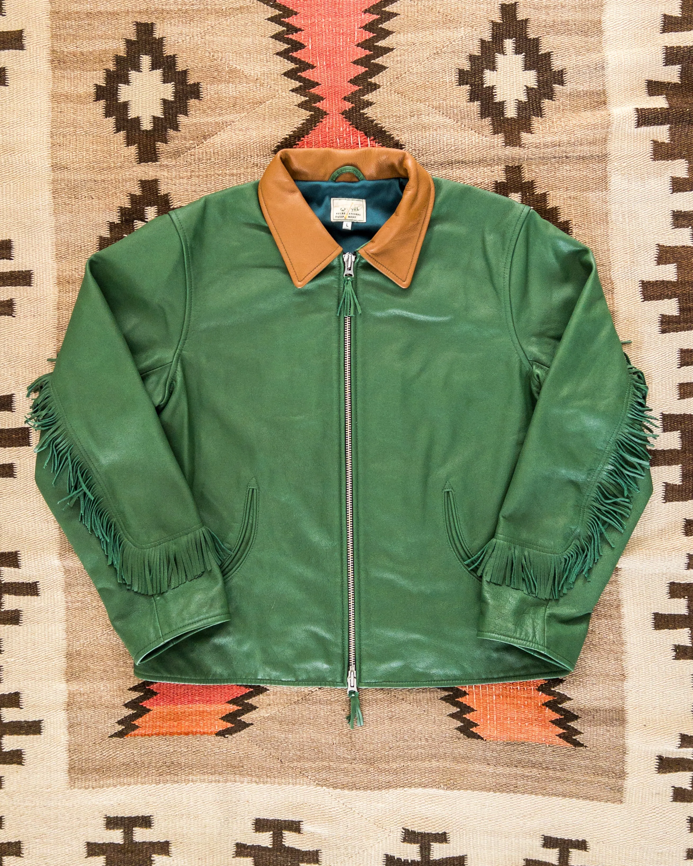 Mustang Fringe Leather Jacket - Green sold by Wythe NY
