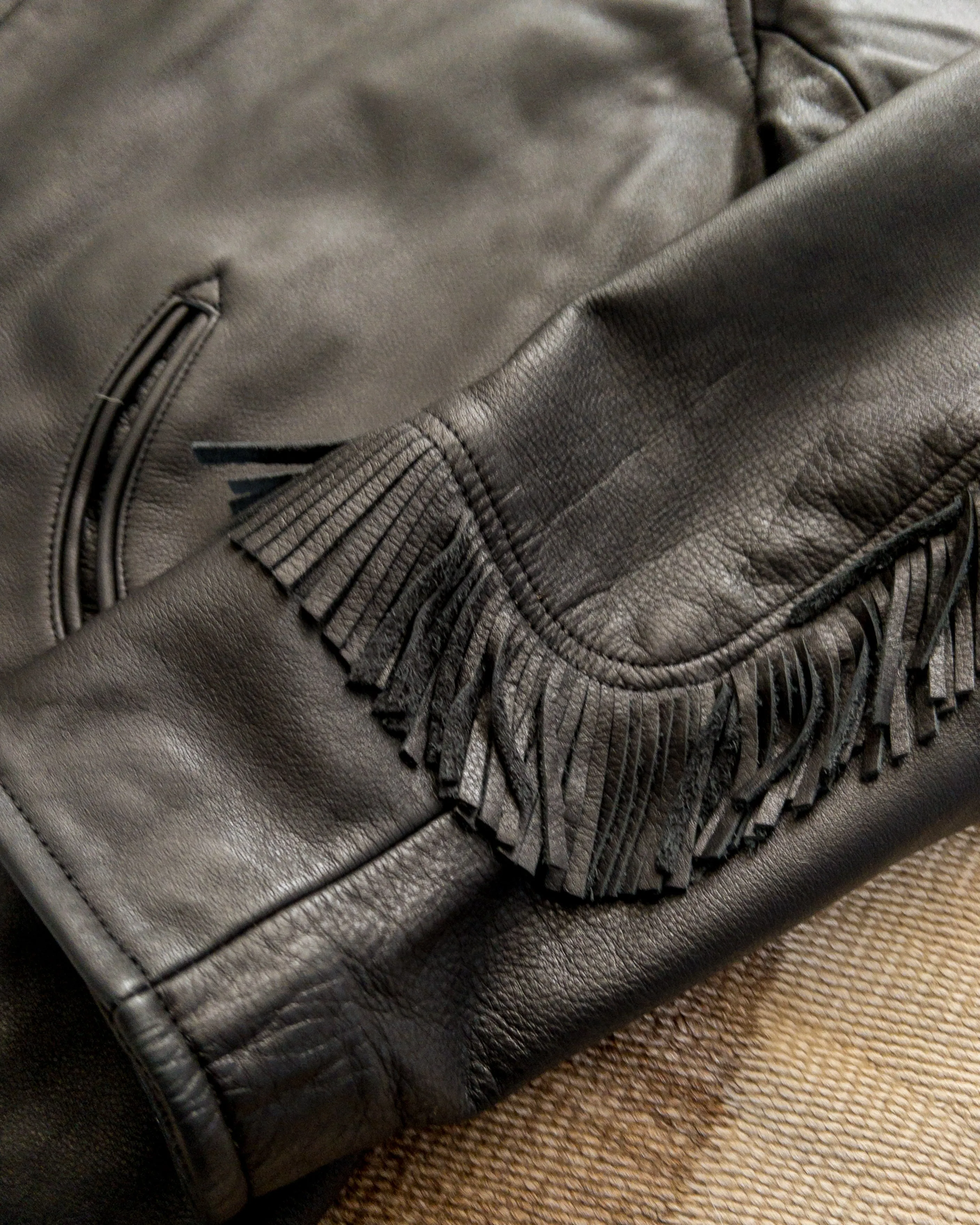 Mustang Fringe Leather Jacket - Black sold by Wythe NY product image thumbnail 4