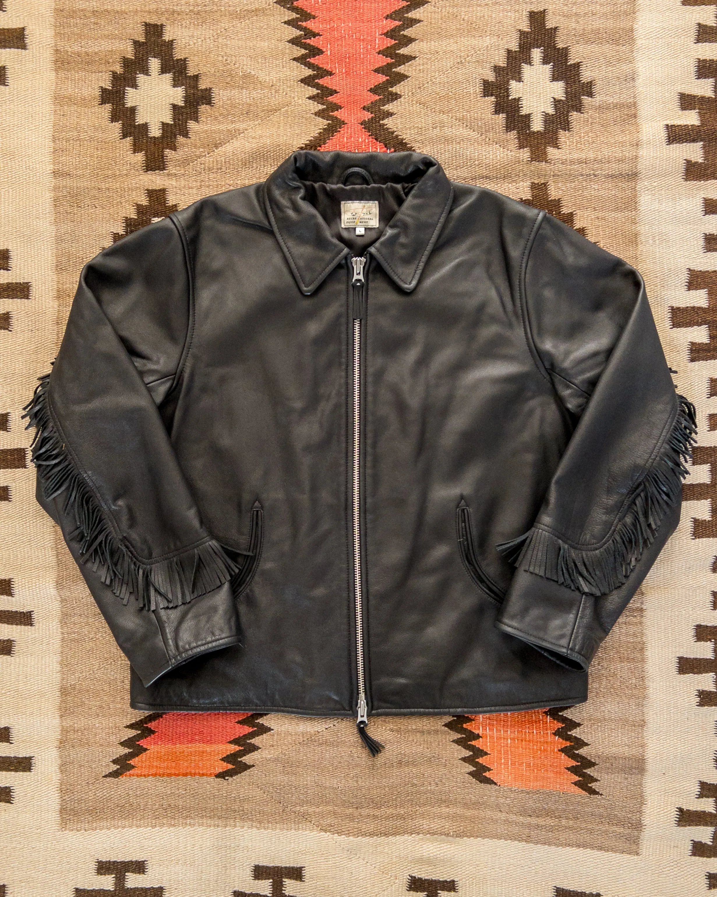 Mustang Fringe Leather Jacket - Black sold by Wythe NY