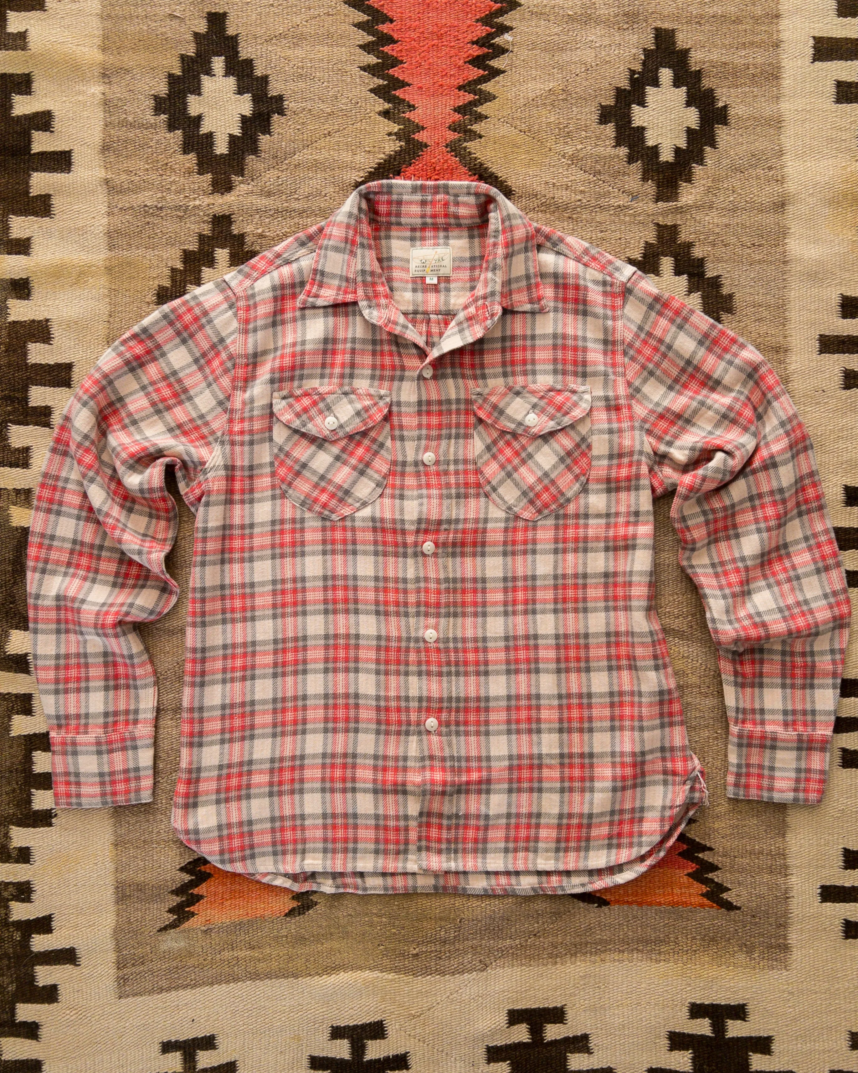 Washed Flannel Workshirt - Cherry Blossom sold by Wythe NY