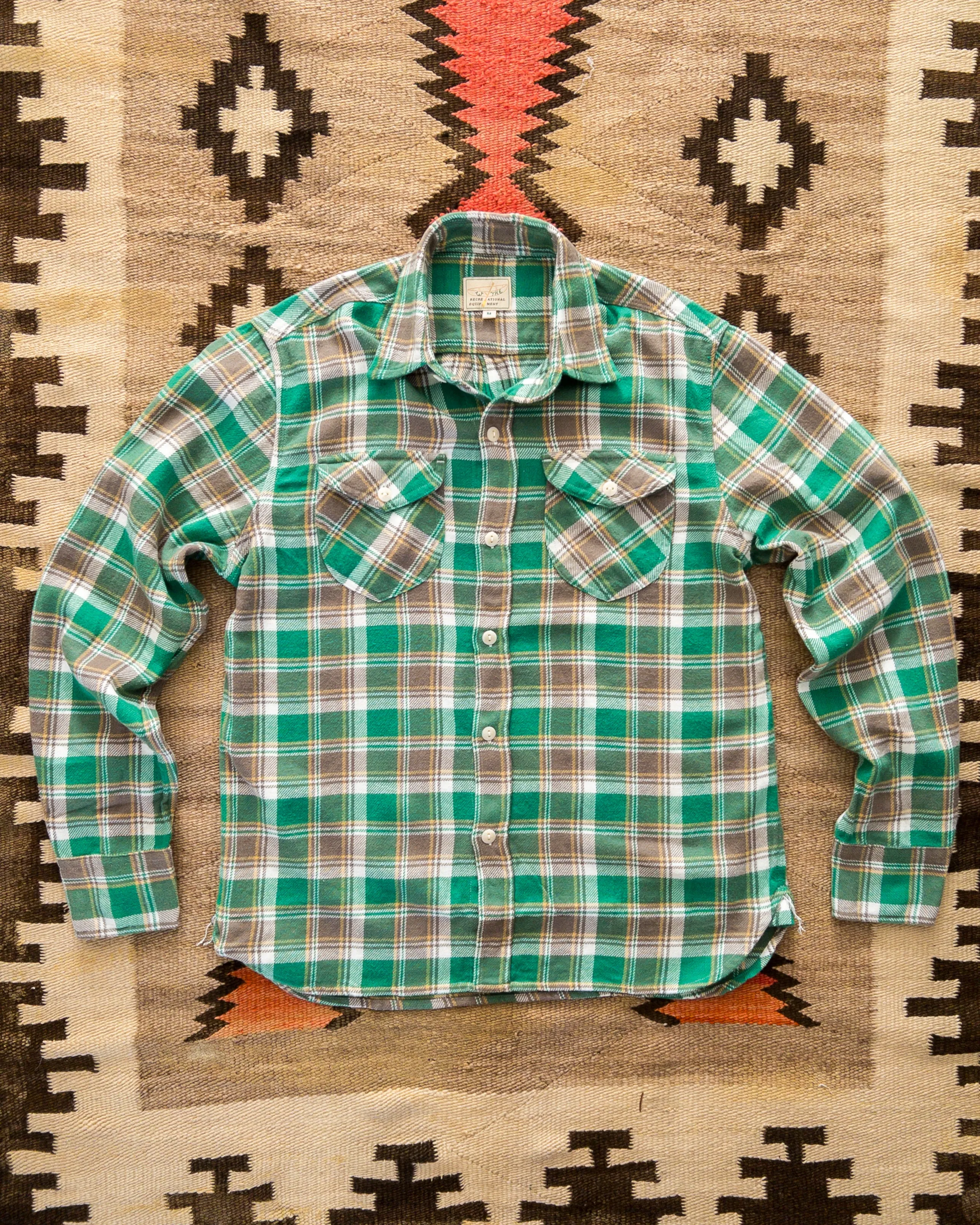 Washed Flannel Workshirt - Spring Pastures sold by Wythe NY