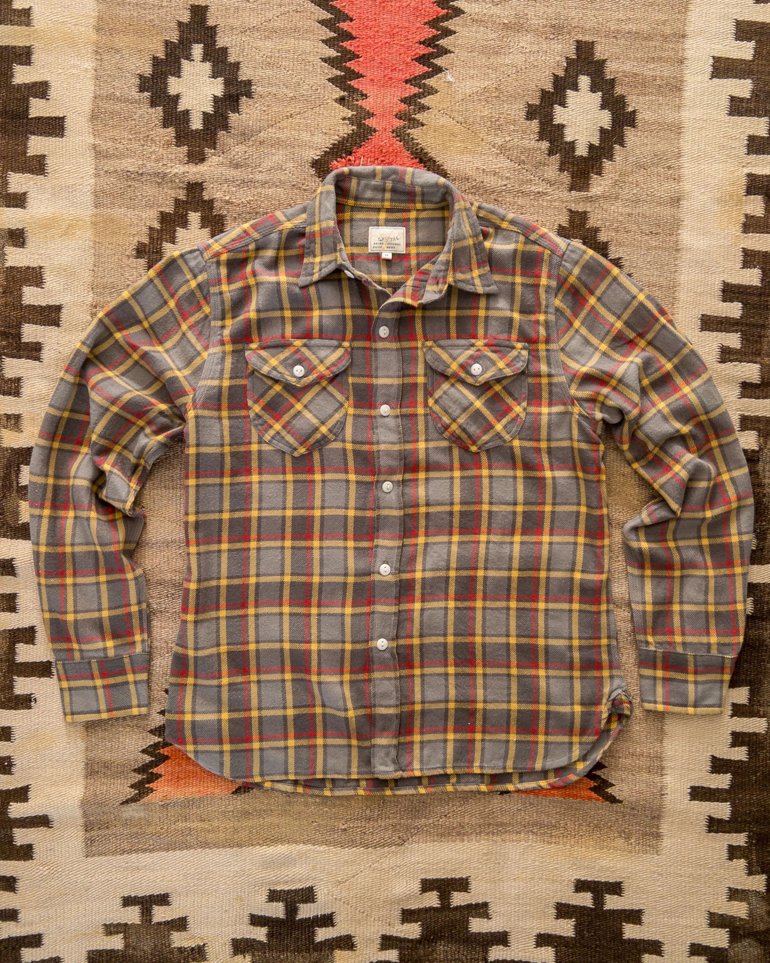 Washed Flannel Workshirt - Dusk Plaid sold by Wythe NY
