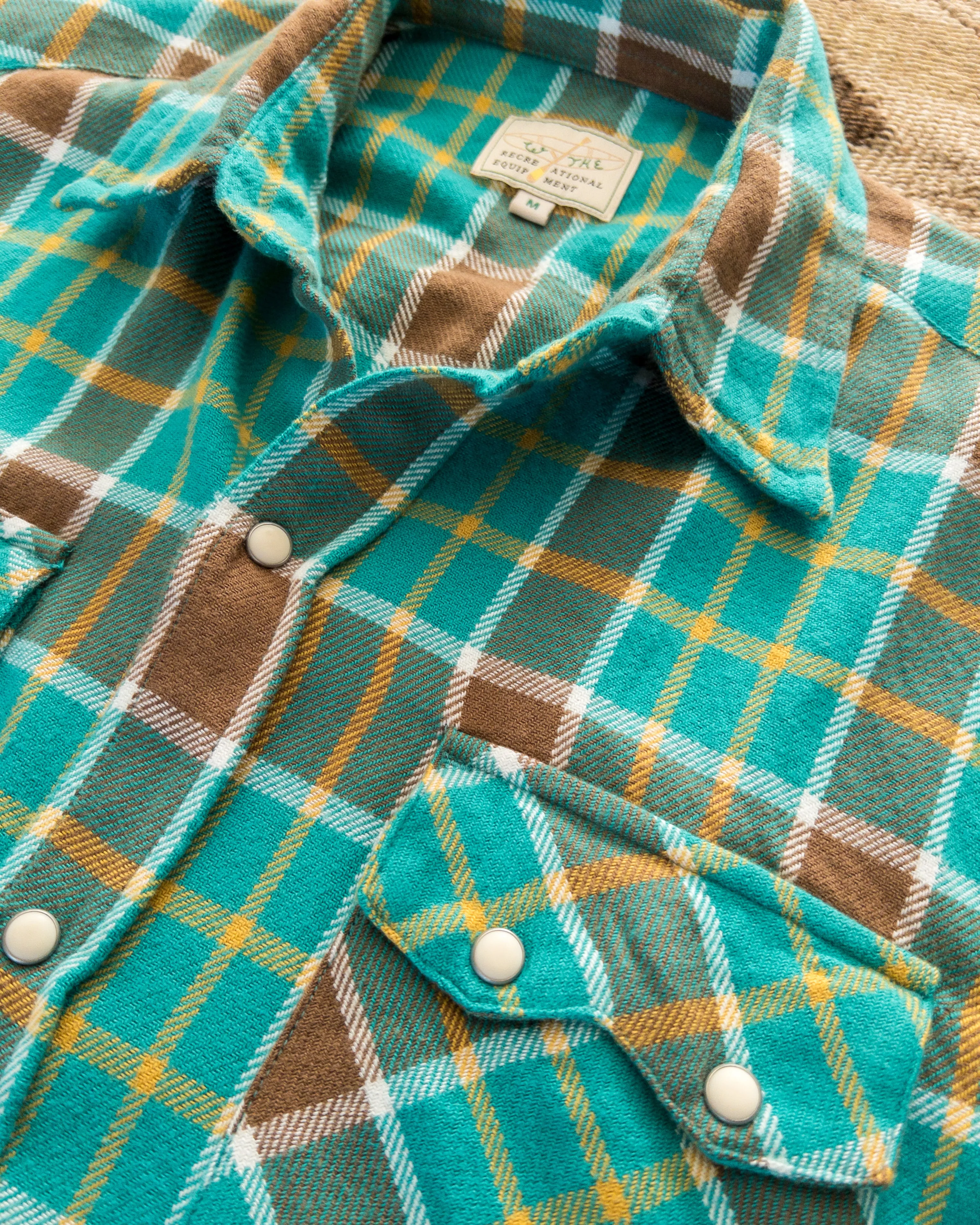 Washed Flannel Pearlsnap Shirt - Riverbend sold by Wythe NY product image thumbnail 2