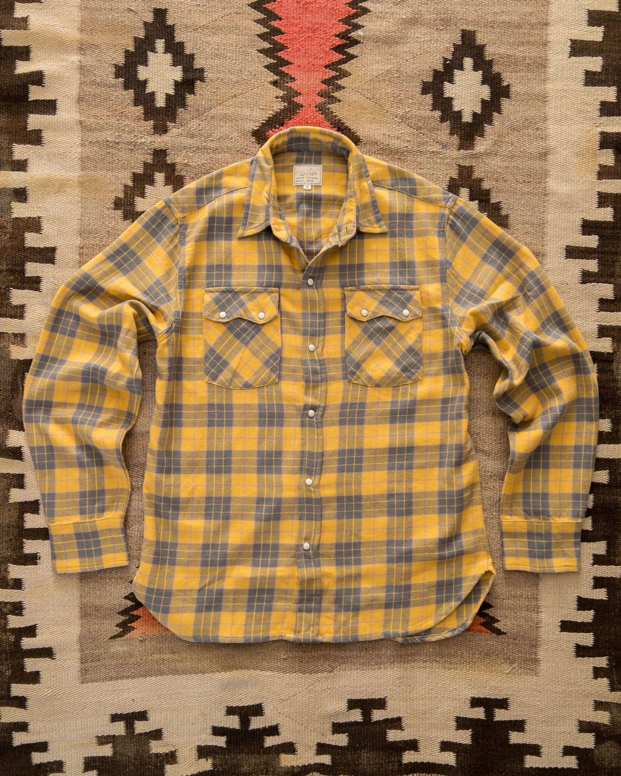 Washed Flannel Pearlsnap Shirt - Daybreak sold by Wythe NY
