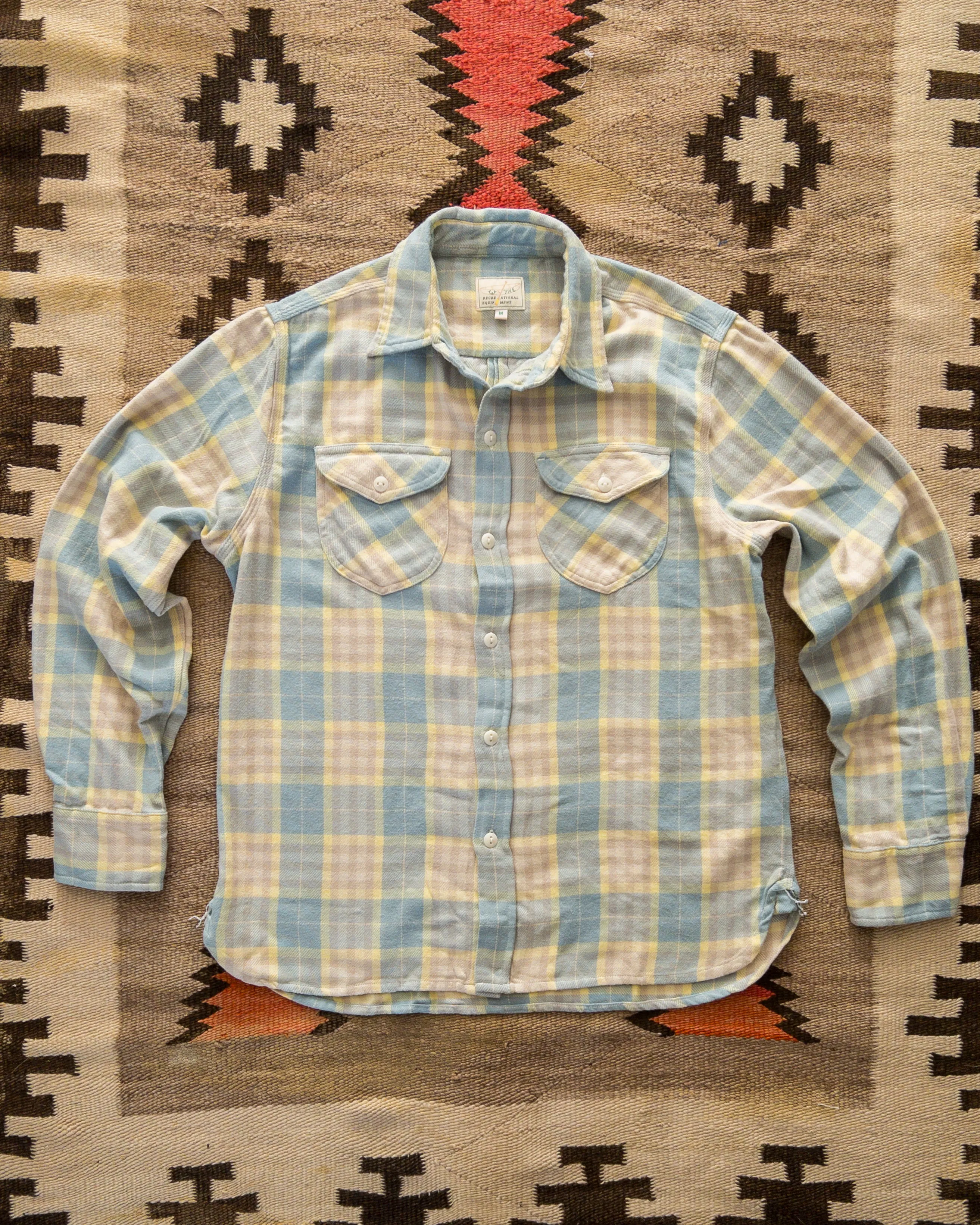 Washed Flannel Workshirt - Sand Dunes Sunrise sold by Wythe NY