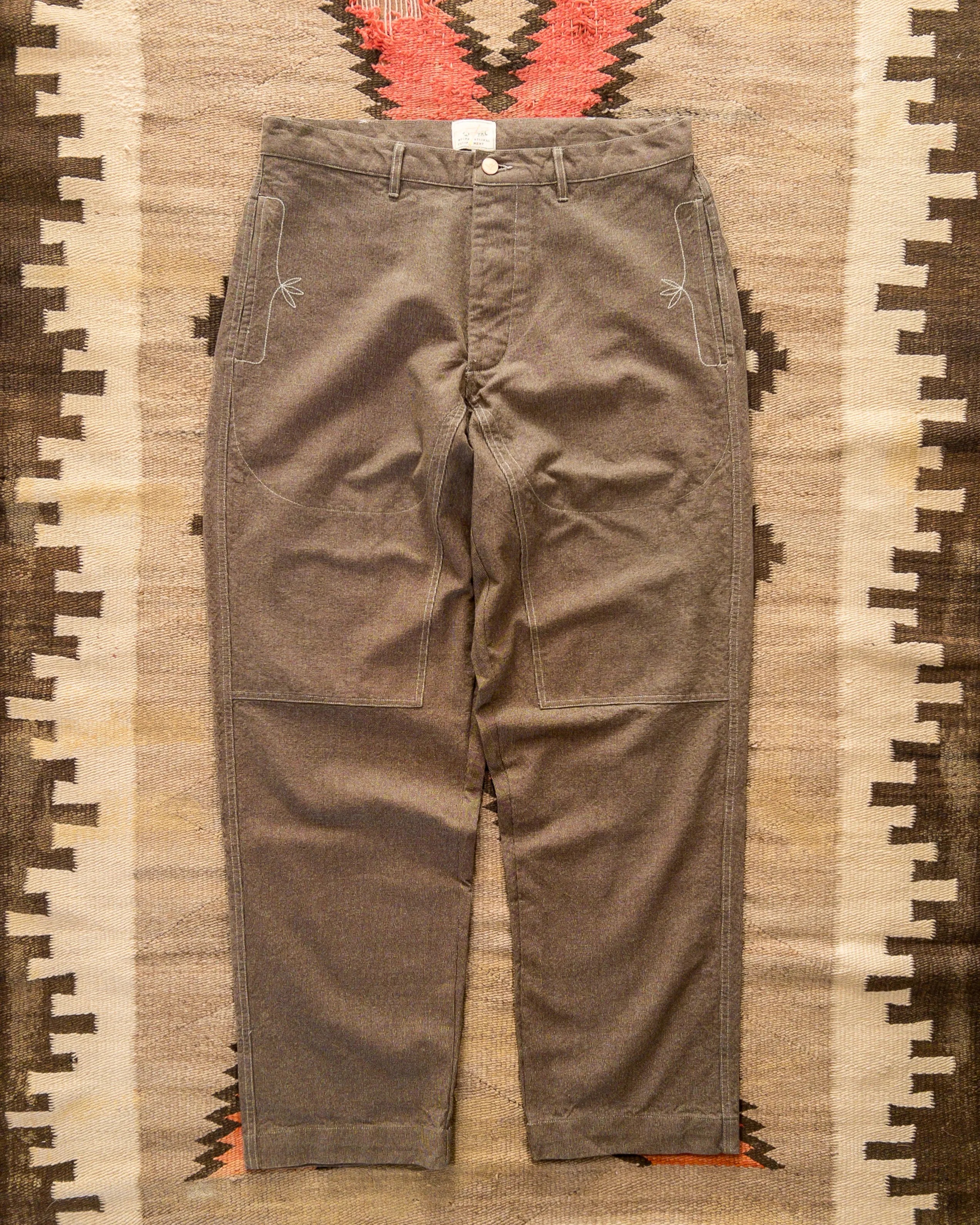 Heavyweight Pinpoint Canvas Chino - Brown sold by Wythe NY
