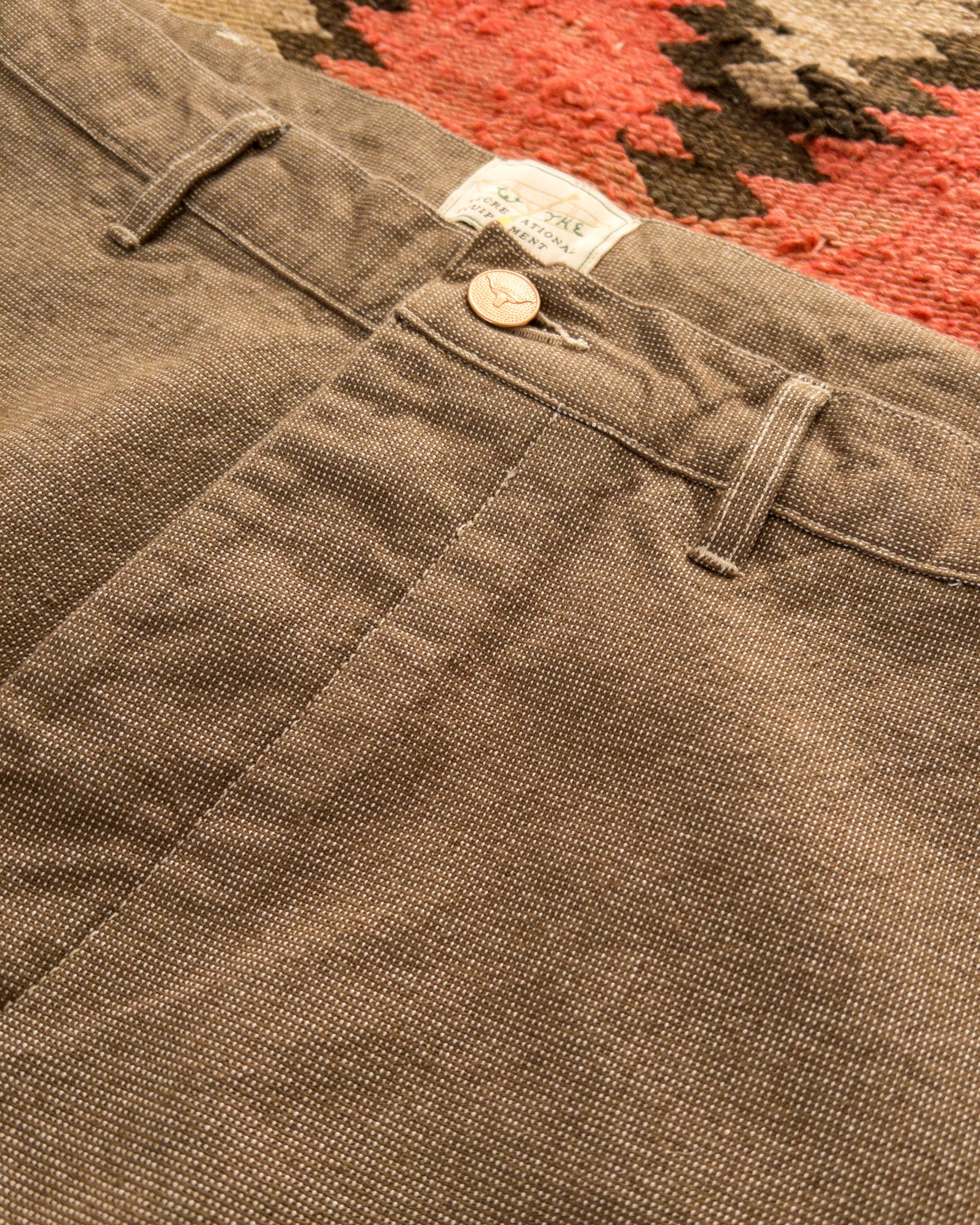 Heavyweight Pinpoint Canvas Chino - Brown sold by Wythe NY product image thumbnail 3