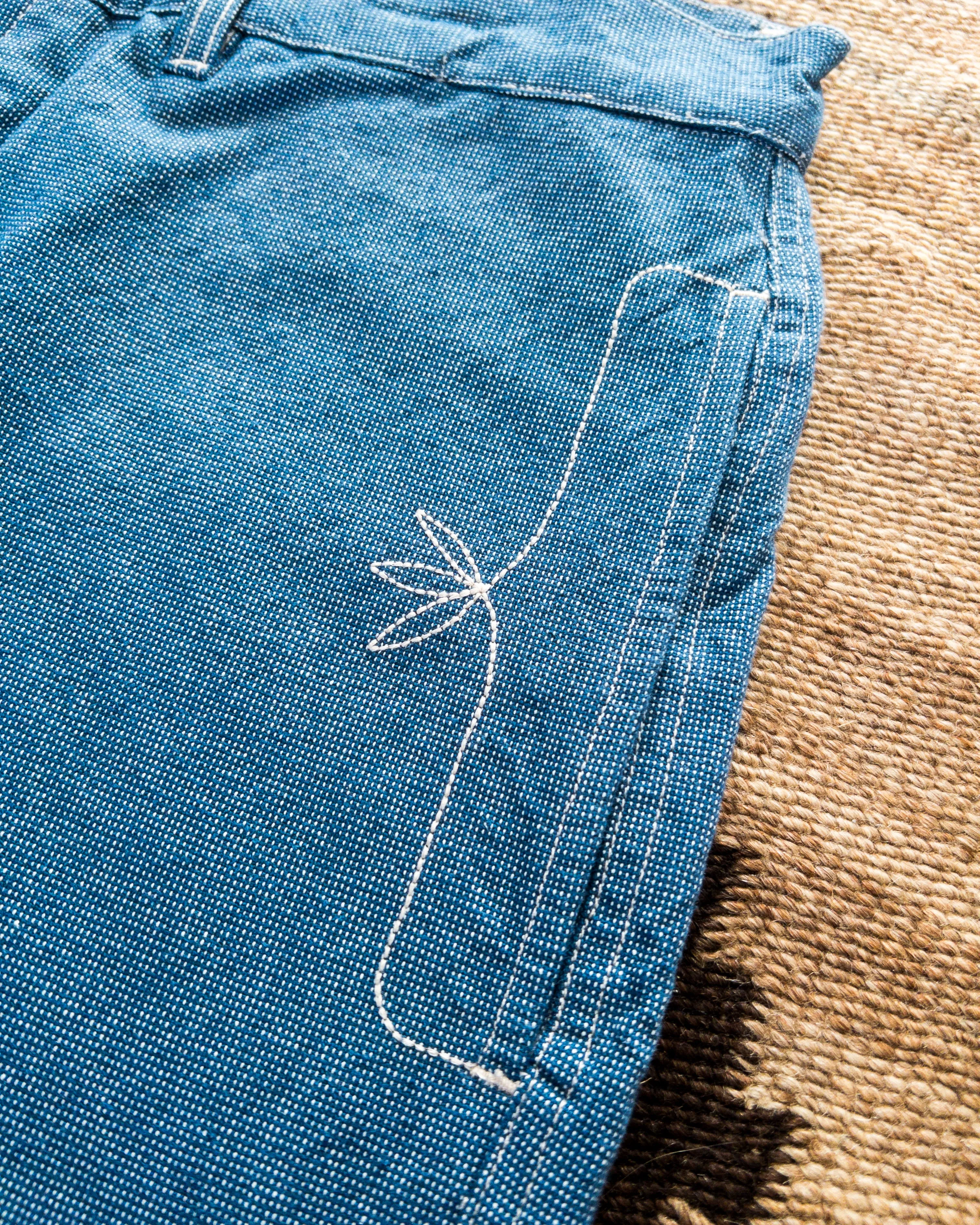 Heavyweight Pinpoint Canvas Chino - Blue sold by Wythe NY product image thumbnail 2