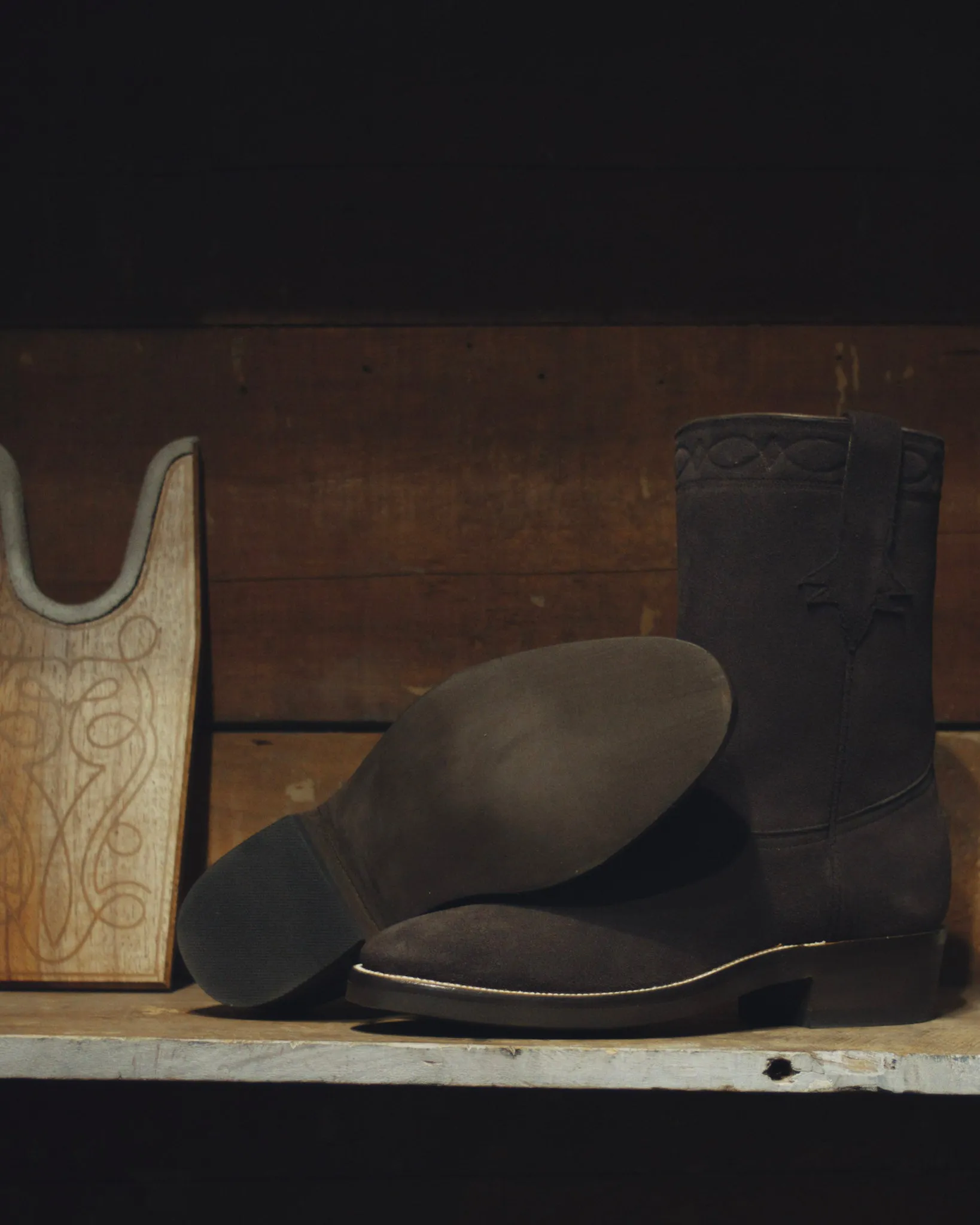 Chocolate Suede Roper Boots sold by Wythe NY product image thumbnail 2