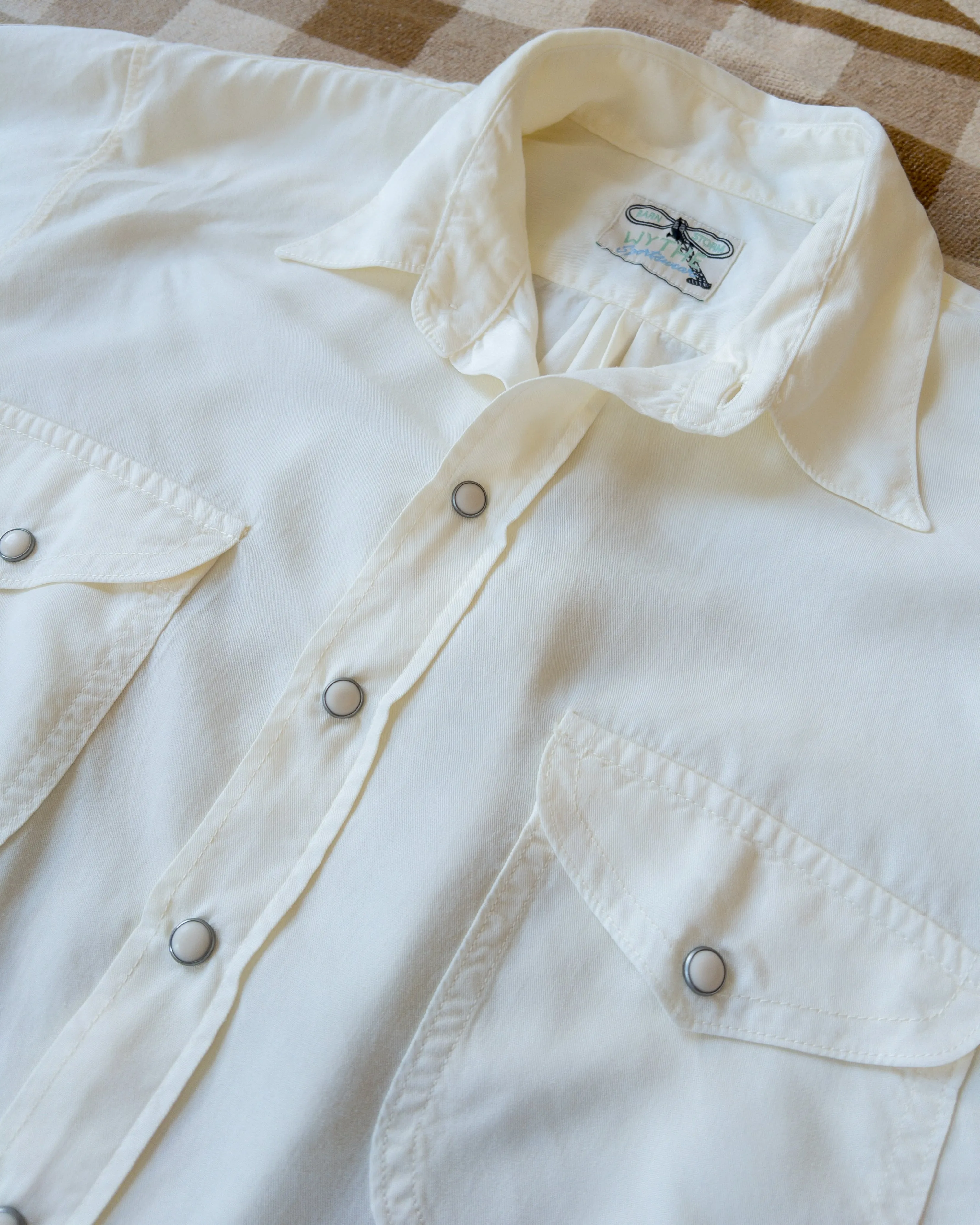 Tencel Gabardine Pearlsnap Shirt - Natural sold by Wythe NY product image thumbnail 5