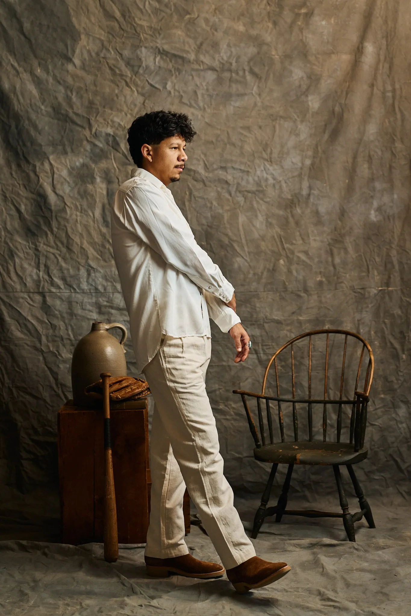 Tencel Gabardine Pearlsnap Shirt - Natural sold by Wythe NY product image thumbnail 4
