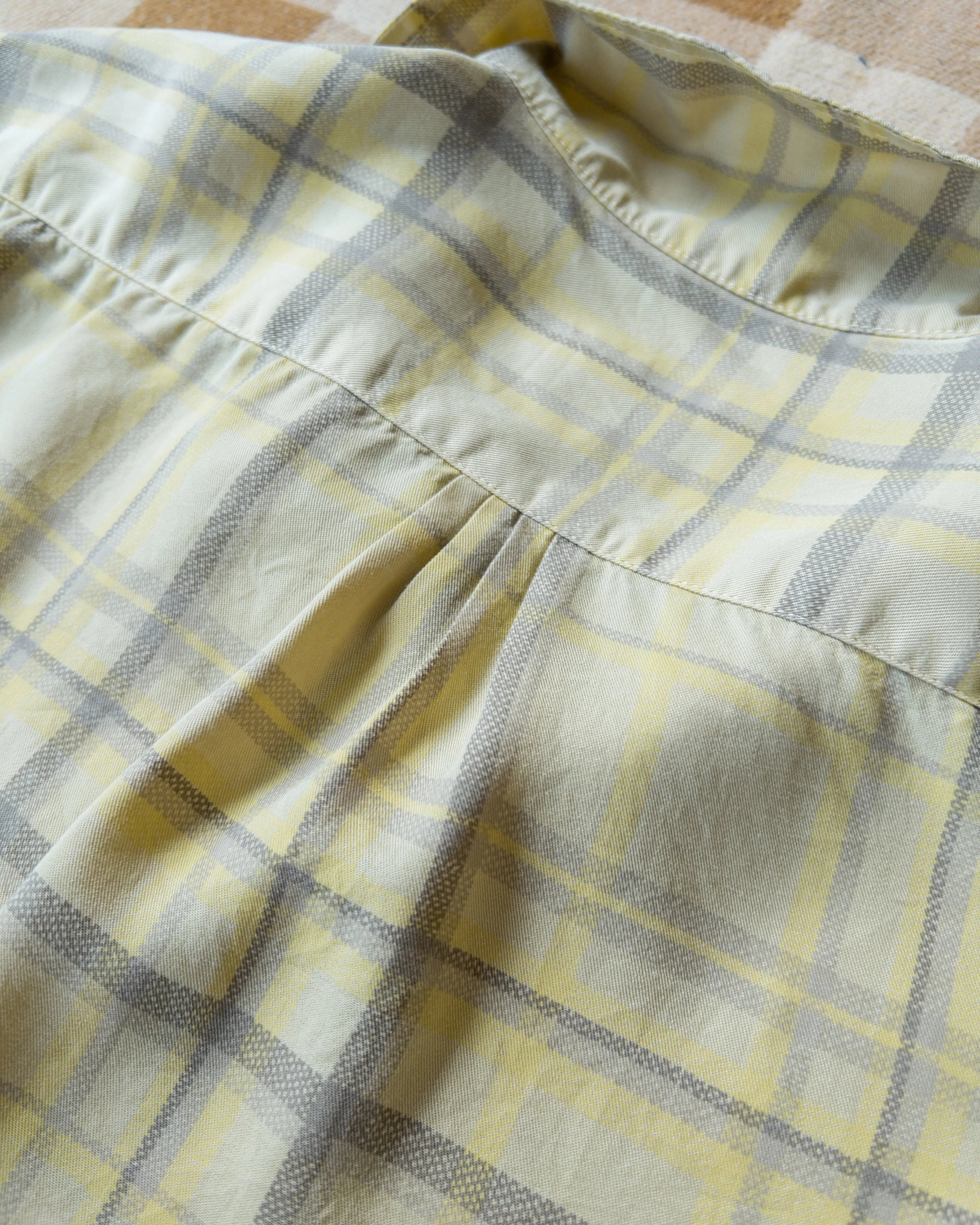Printed Corral Plaid Tencel Patio Shirt - Sunflower sold by Wythe NY product image thumbnail 4