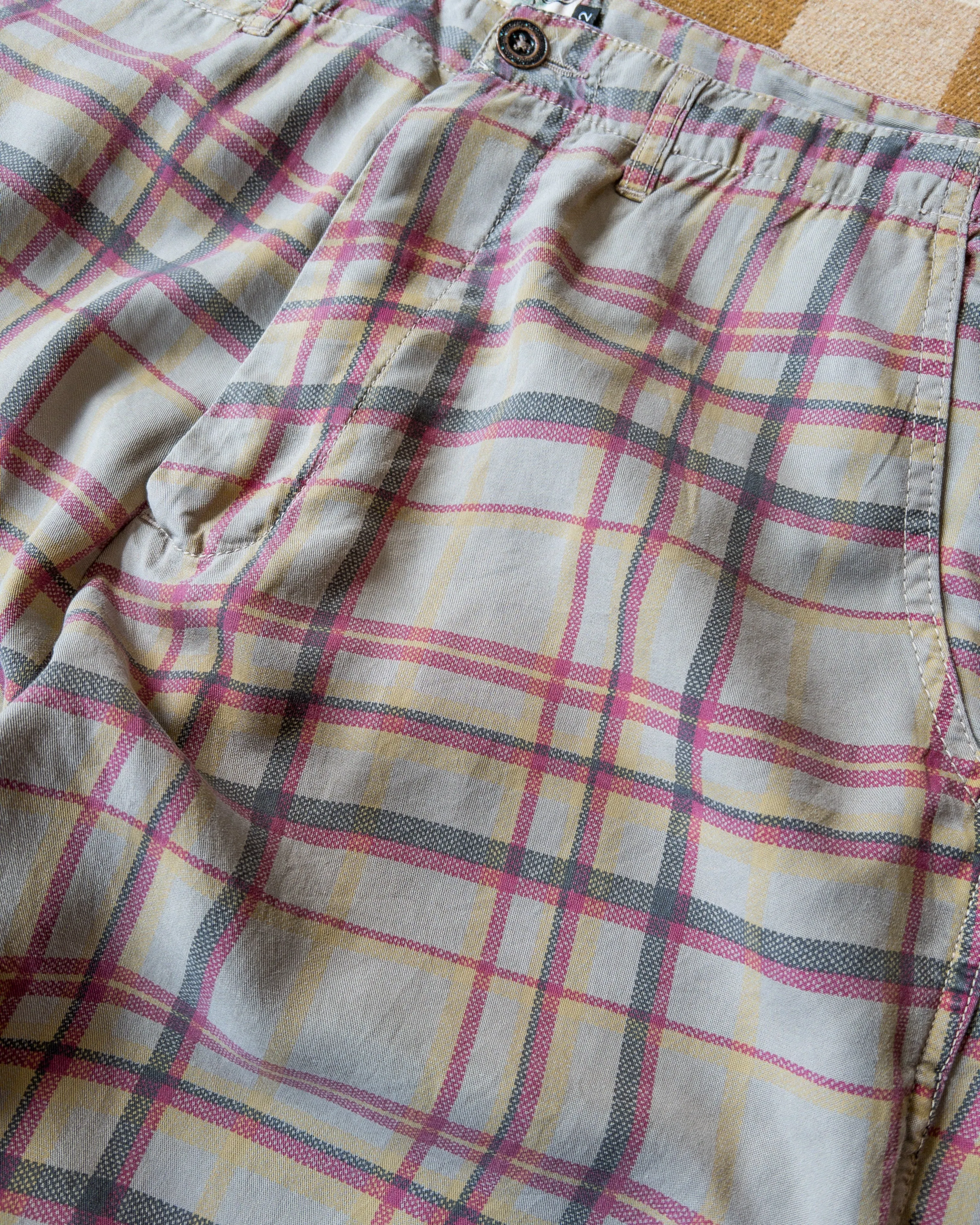 Printed Corral Plaid Tencel Chinos - Nutmeg sold by Wythe NY product image thumbnail 2