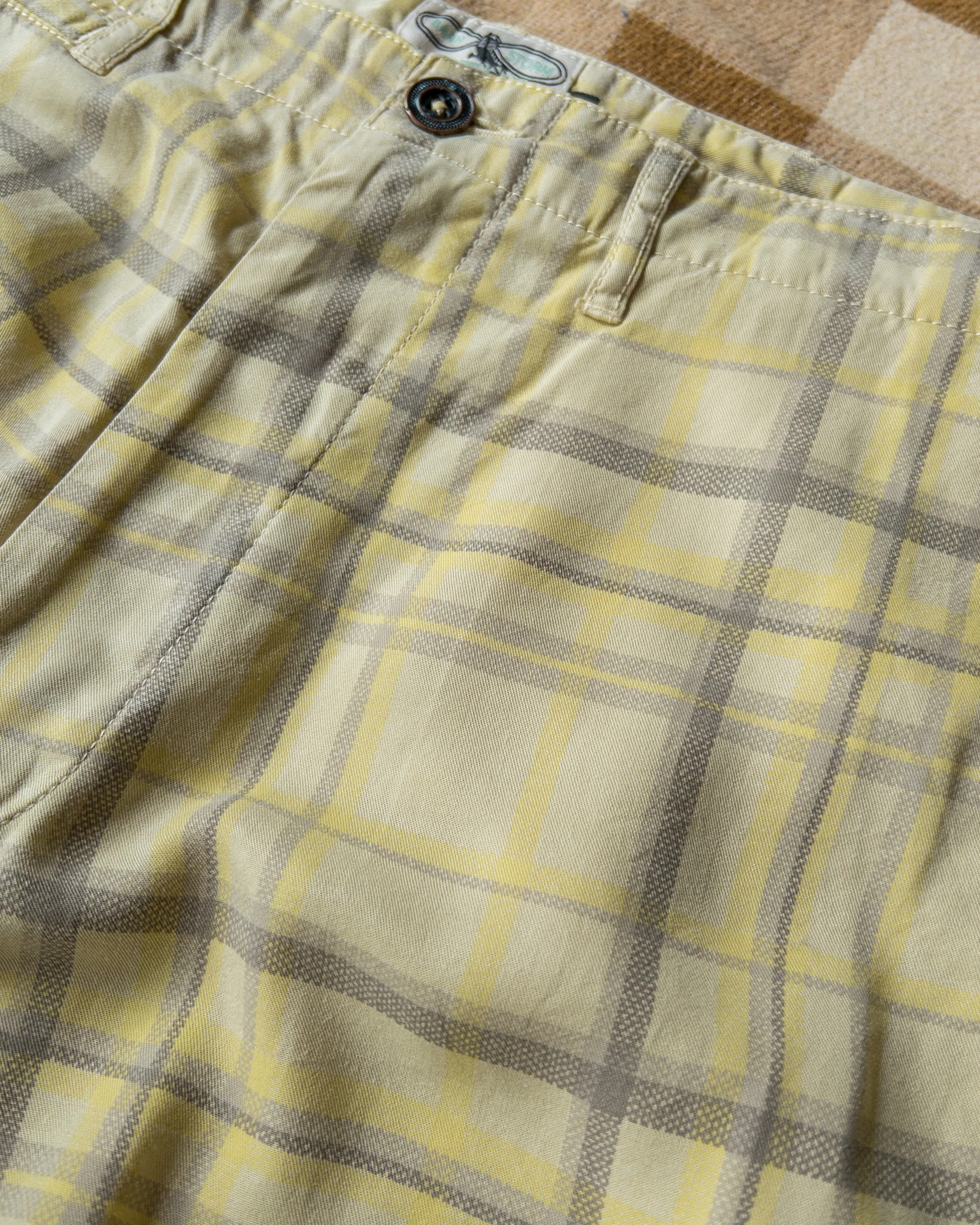Printed Corral Plaid Tencel Chinos - Sunflower sold by Wythe NY product image thumbnail 3
