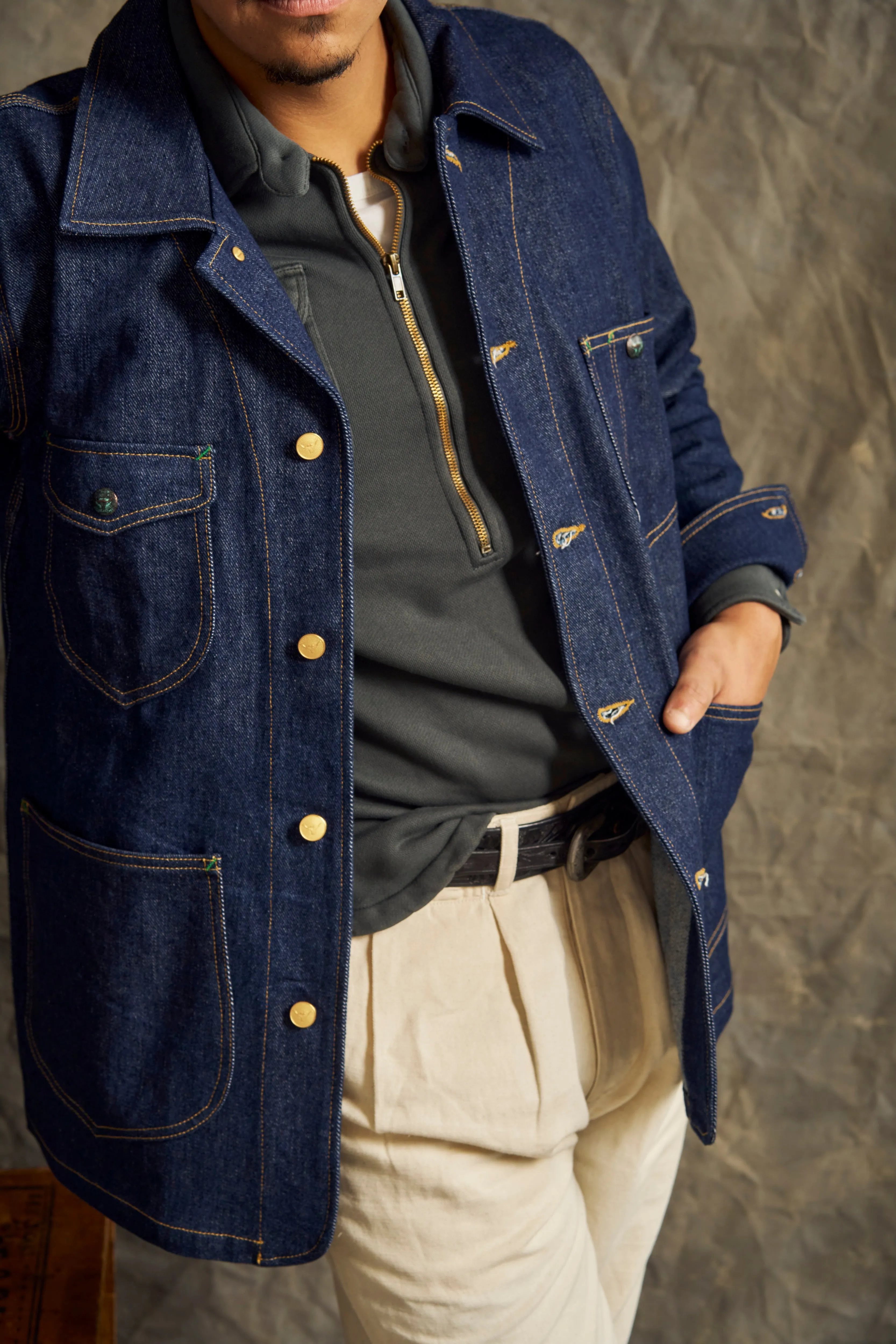 Denim Barn Jacket - Rinsed Indigo sold by Wythe NY product image thumbnail 4
