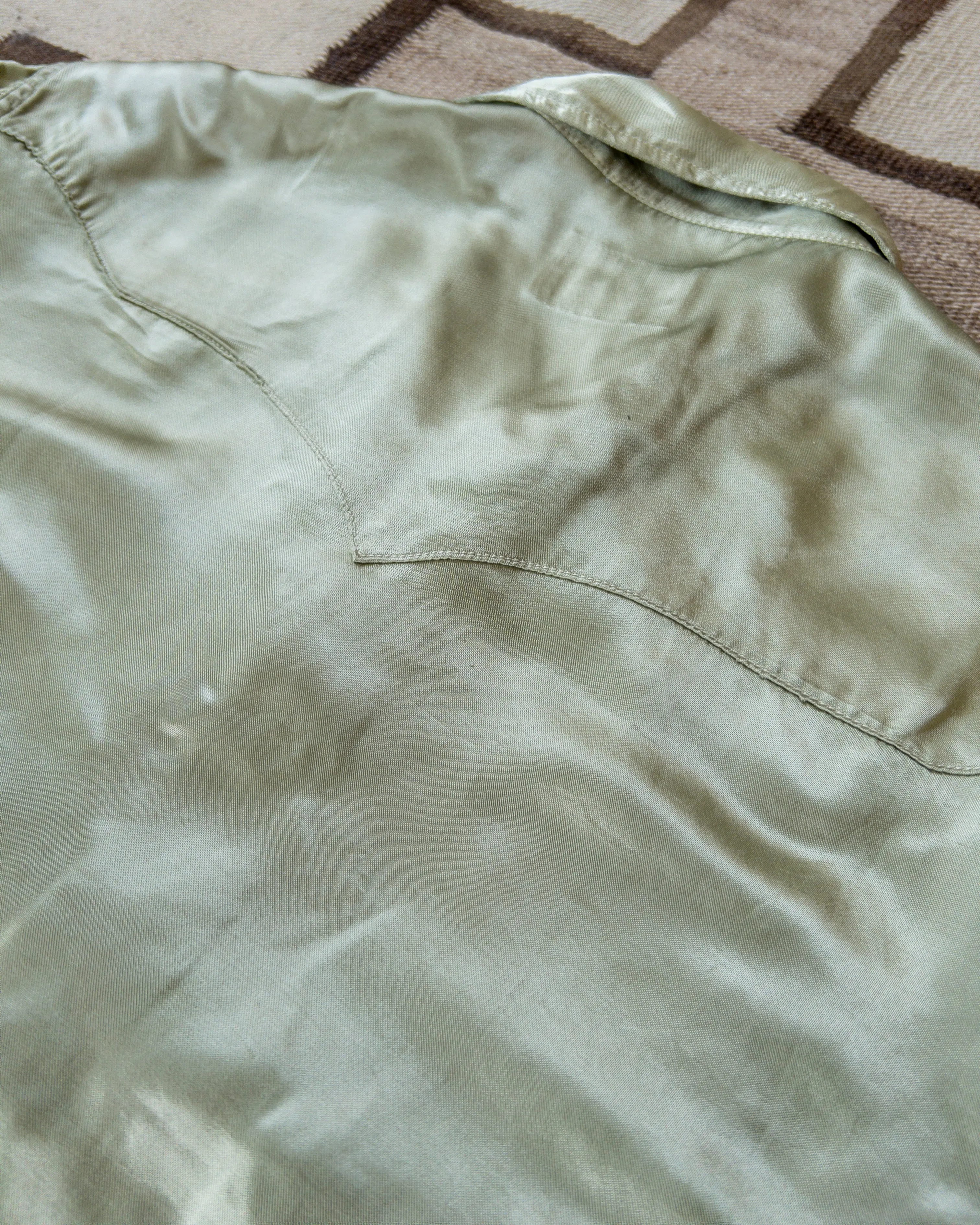 Satin Rodeo Shirt - Faded Olive sold by Wythe NY product image thumbnail 4