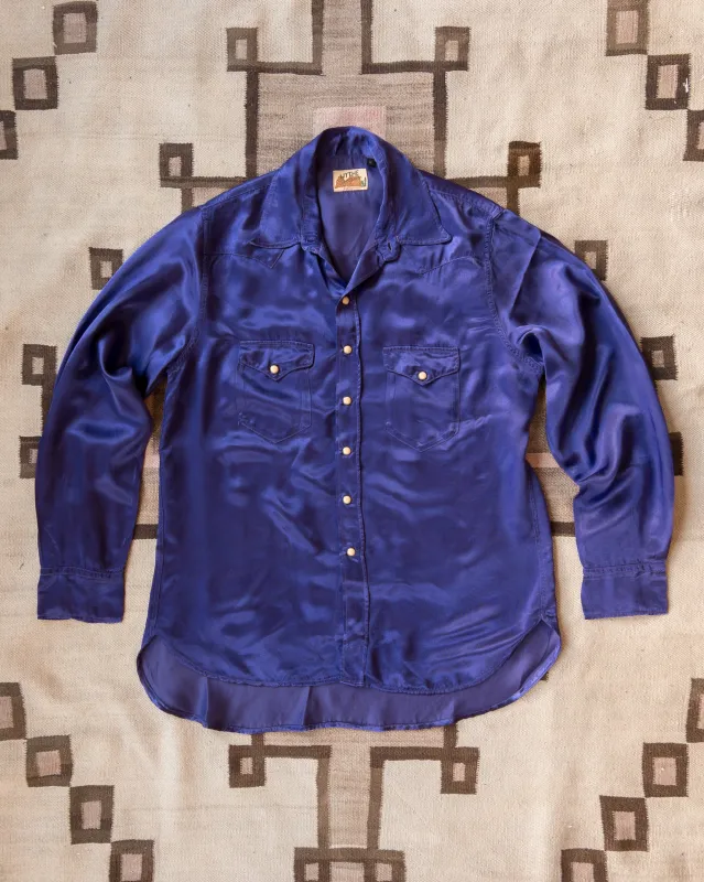 Satin Rodeo Shirt - Royal Purple made by Wythe NY