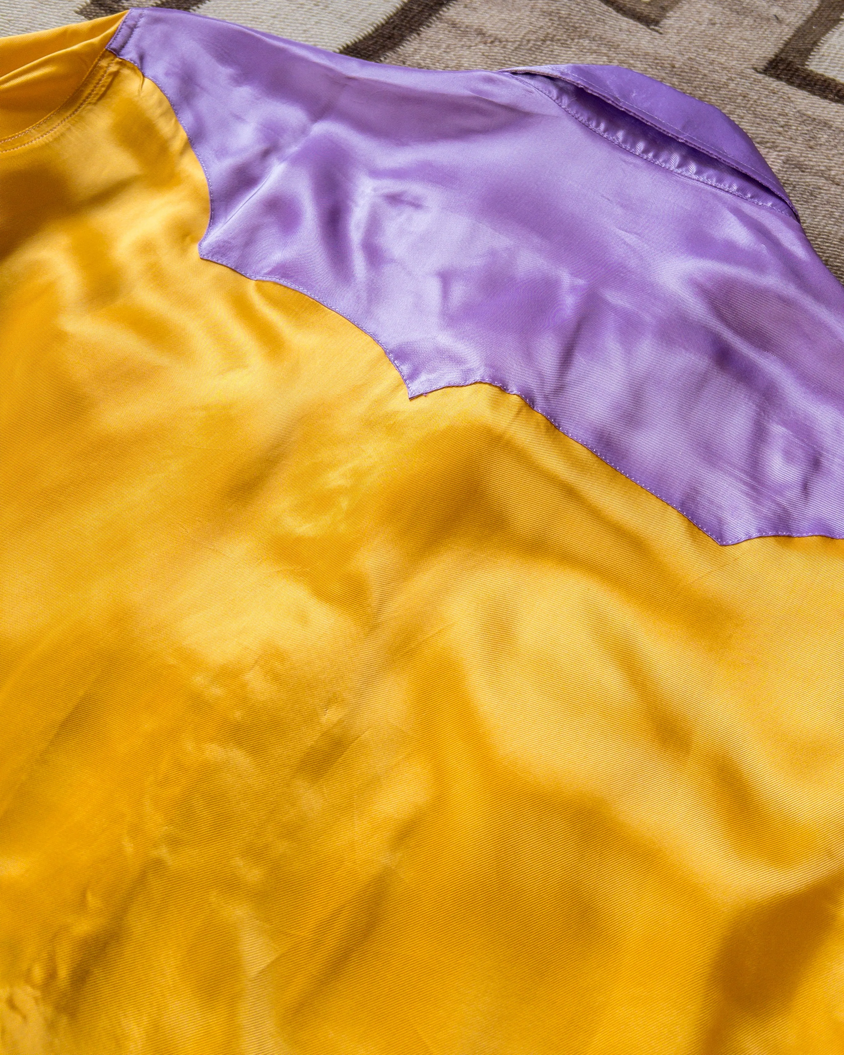 Colorblocked Satin Rodeo Shirt - Sunset Sherbet sold by Wythe NY product image thumbnail 3