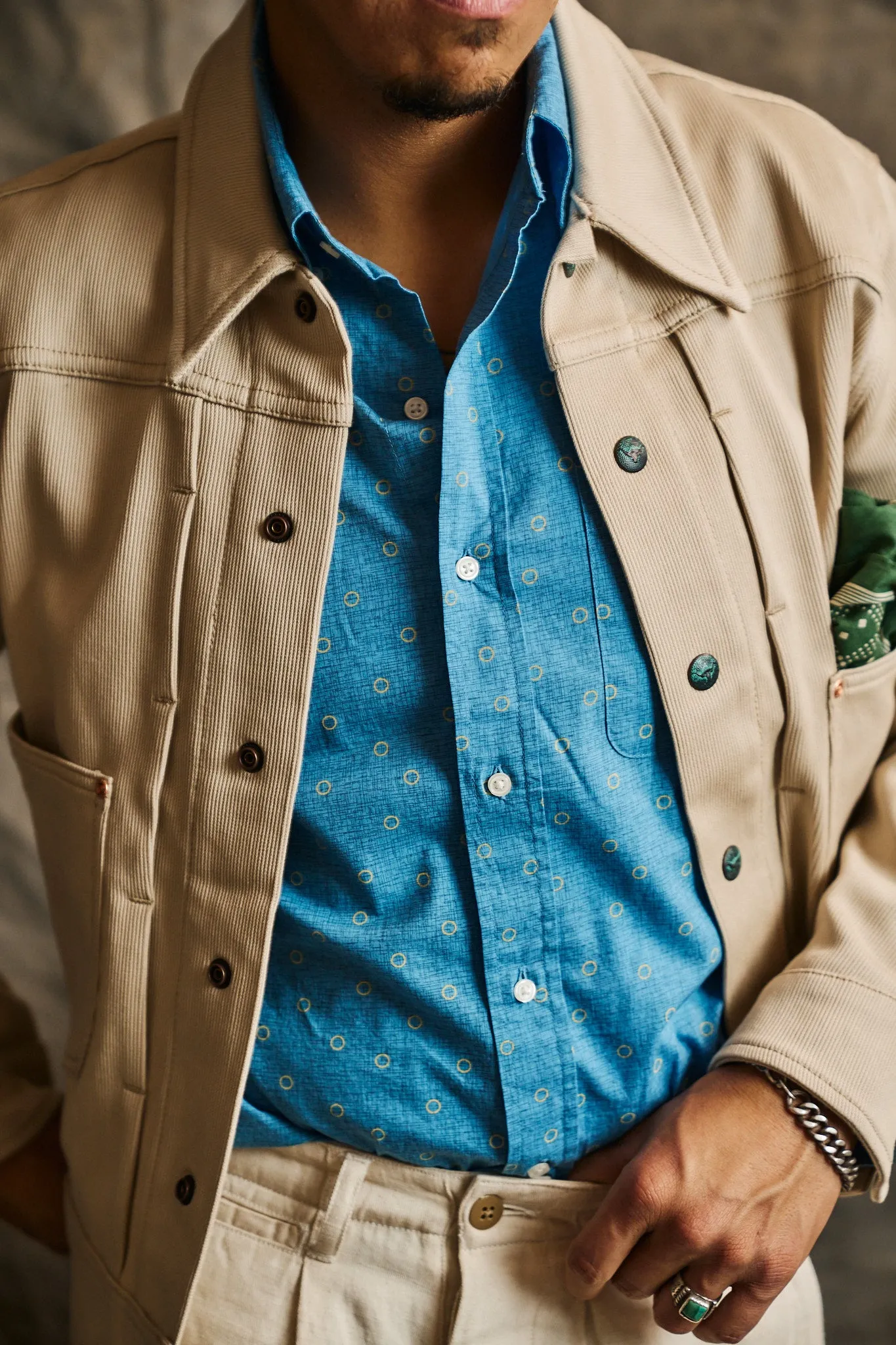 Outfield Print Button Down Shirt sold by Wythe NY product image thumbnail 3
