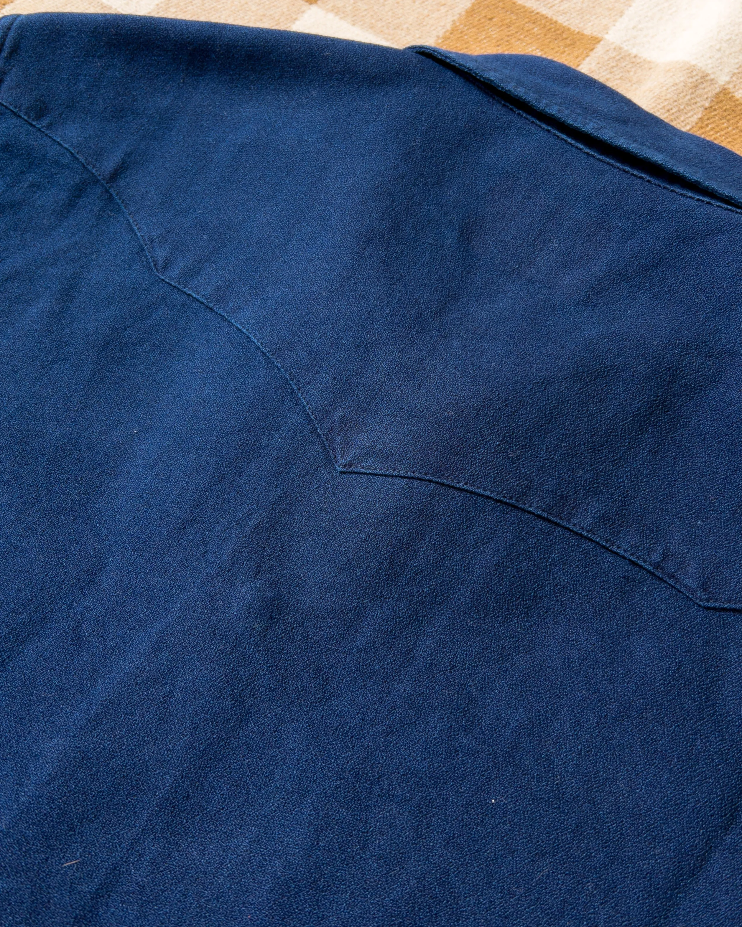 Indigo Yarn-Dyed Sateen Pearlsnap Shirt sold by Wythe NY product image thumbnail 3