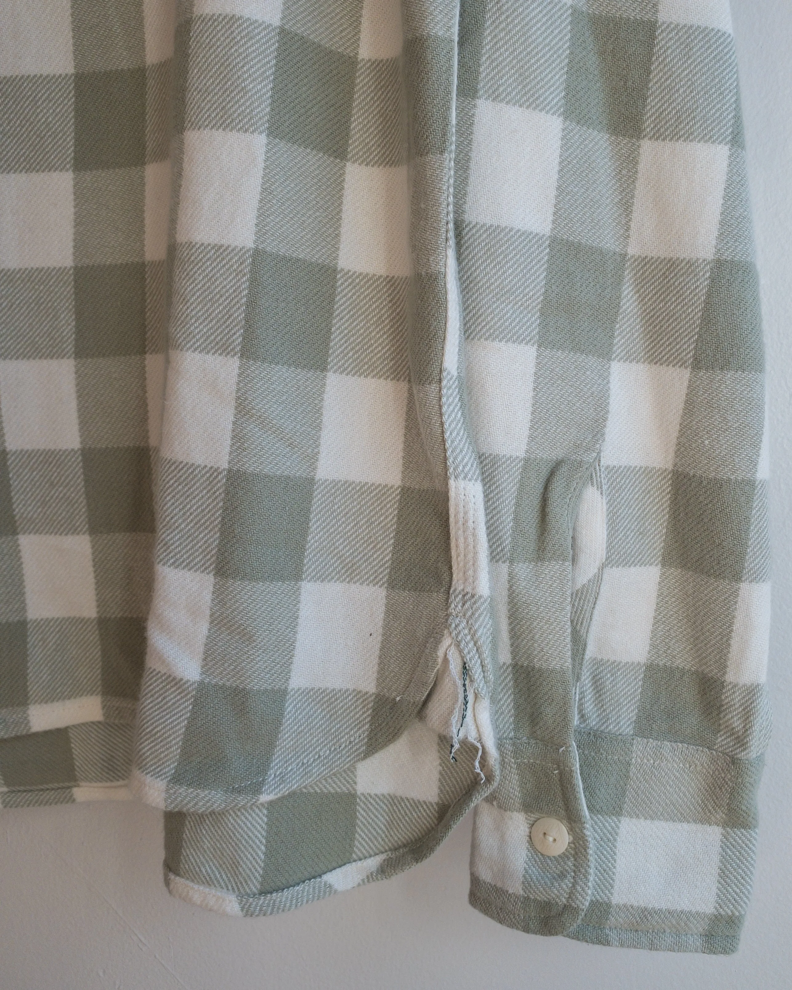 Washed Flannel Workshirt - Sage/Cream Buffalo Plaid sold by Wythe NY product image thumbnail 2