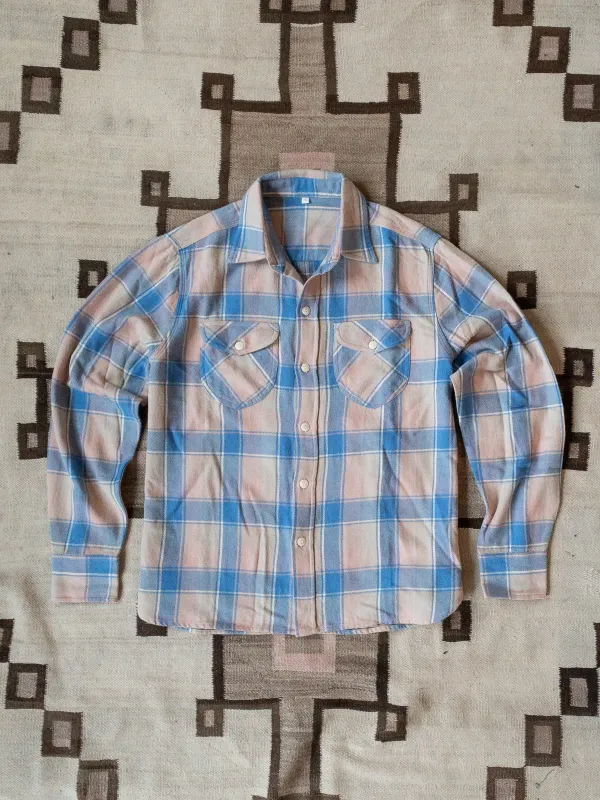 Washed Flannel Workshirt - Marine Blue Hearth Plaid sold by Wythe NY