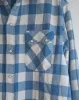 Washed Flannel Pearlsnap Shirt - Ox Blue/Cream Buffalo Plaid sold by Wythe NY