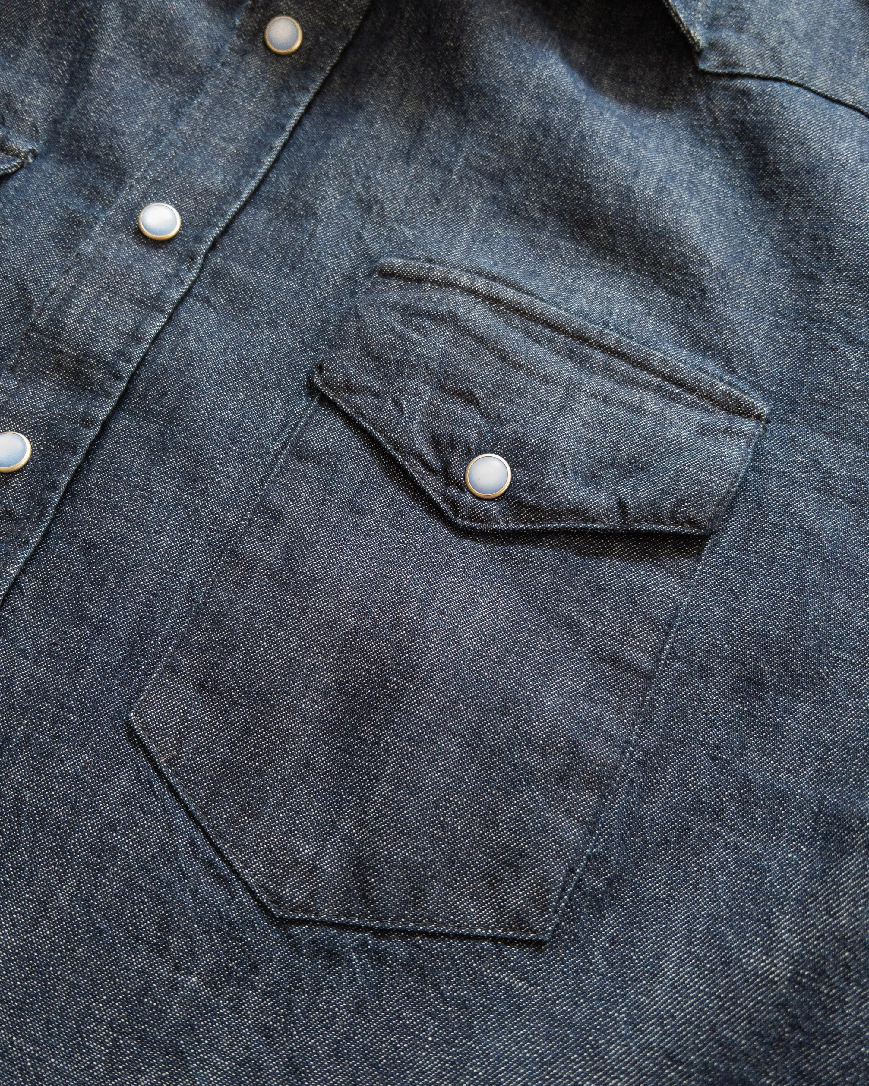 Denim Pearlsnap Shirt - Rinsed Indigo sold by Wythe NY product image thumbnail 2