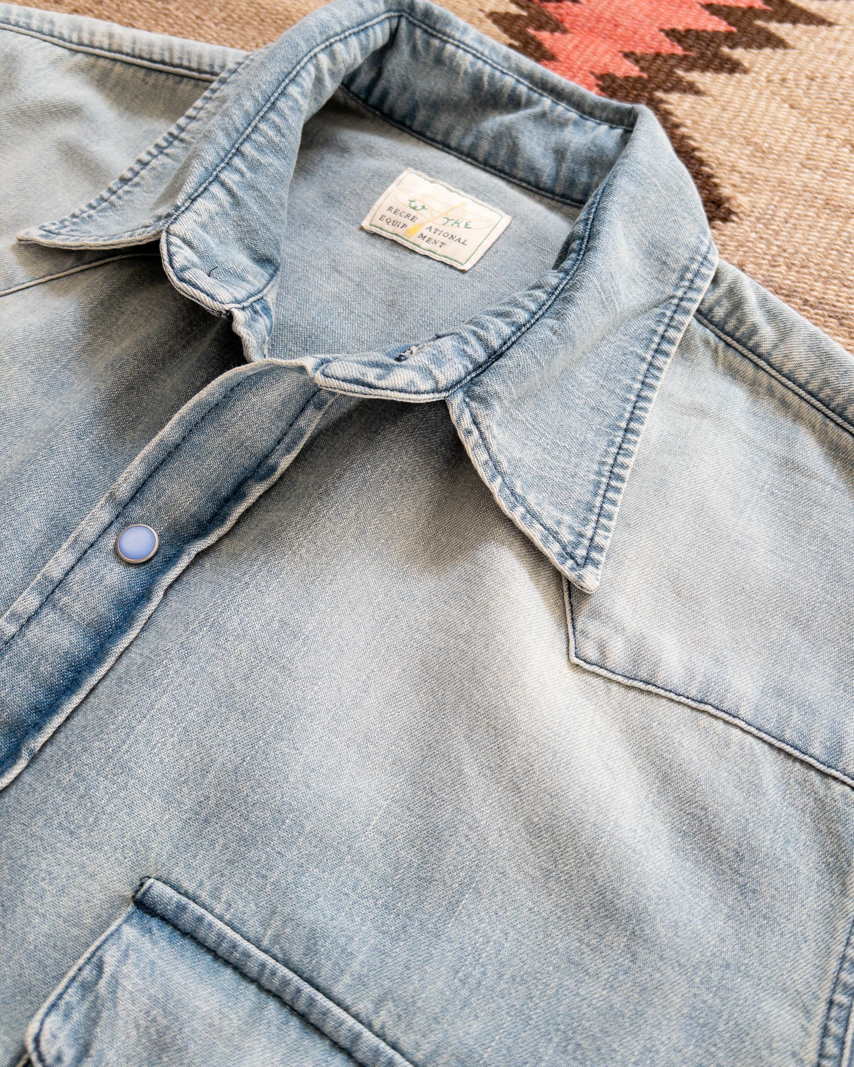 Denim Pearlsnap Shirt - Washed Indigo sold by Wythe NY product image thumbnail 3