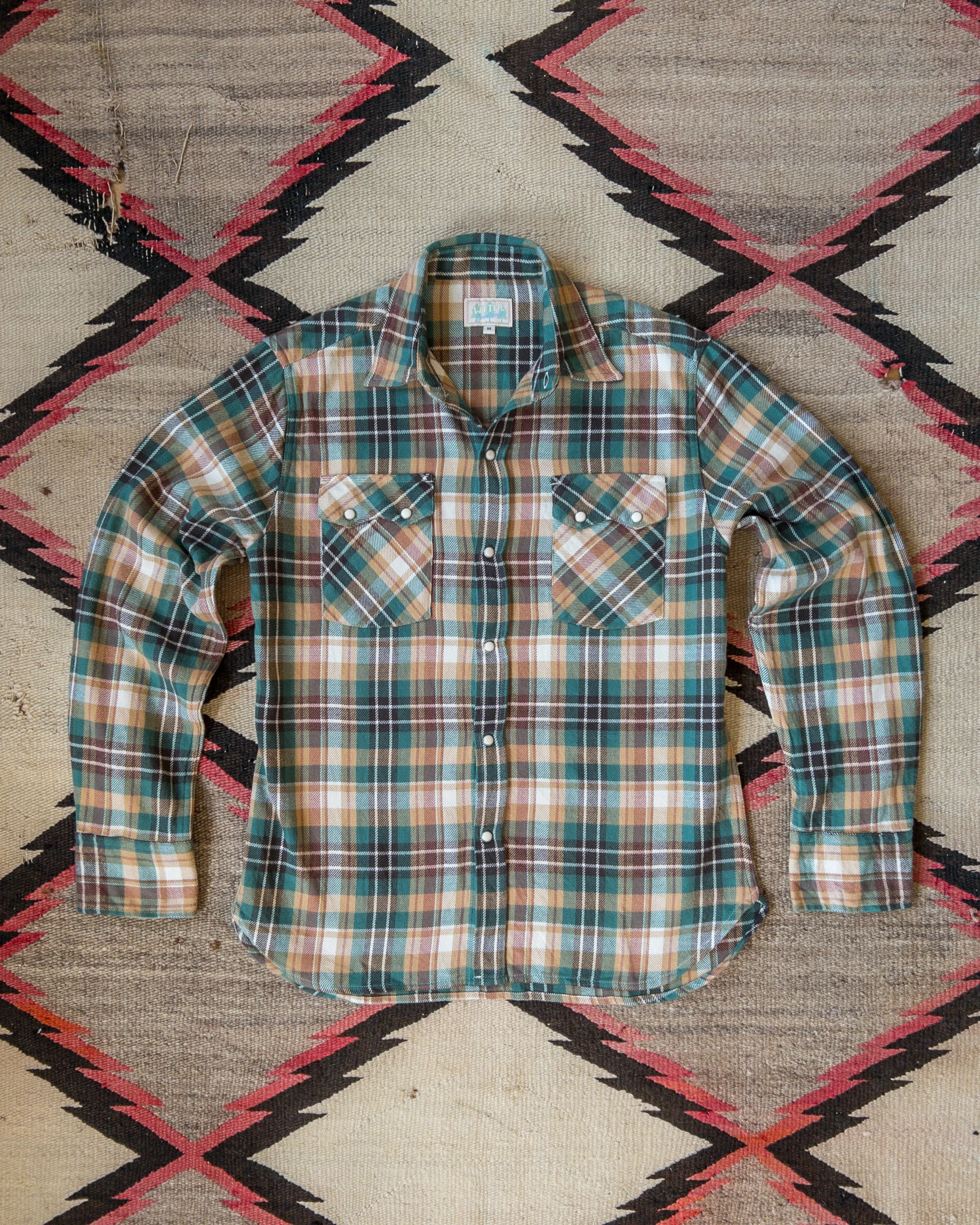 Washed Flannel Pearlsnap Shirt - Logger Plaid sold by Wythe NY
