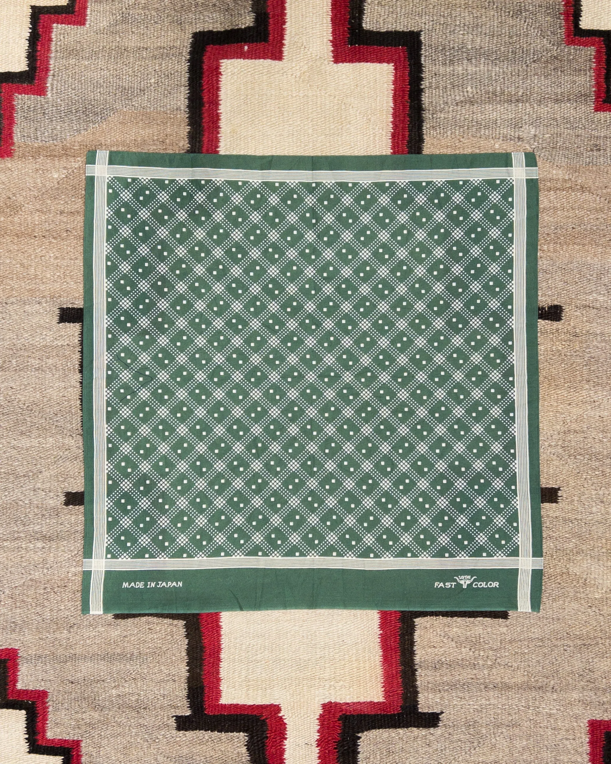 Shaker Dot Bandana - Evergreen sold by Wythe NY