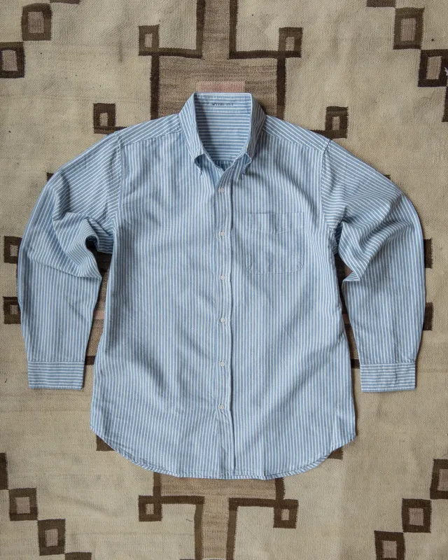 Oxford Cloth Button Down - Blue and White Stripe sold by Wythe NY