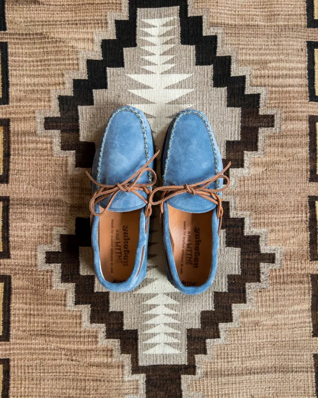 Wythe x Yuketen Handmade Suede Canoe Mocs - Ox Blue sold by Wythe NY