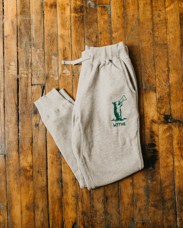 Friendly Pines Bear Flocked Sweatpant sold by Wythe NY