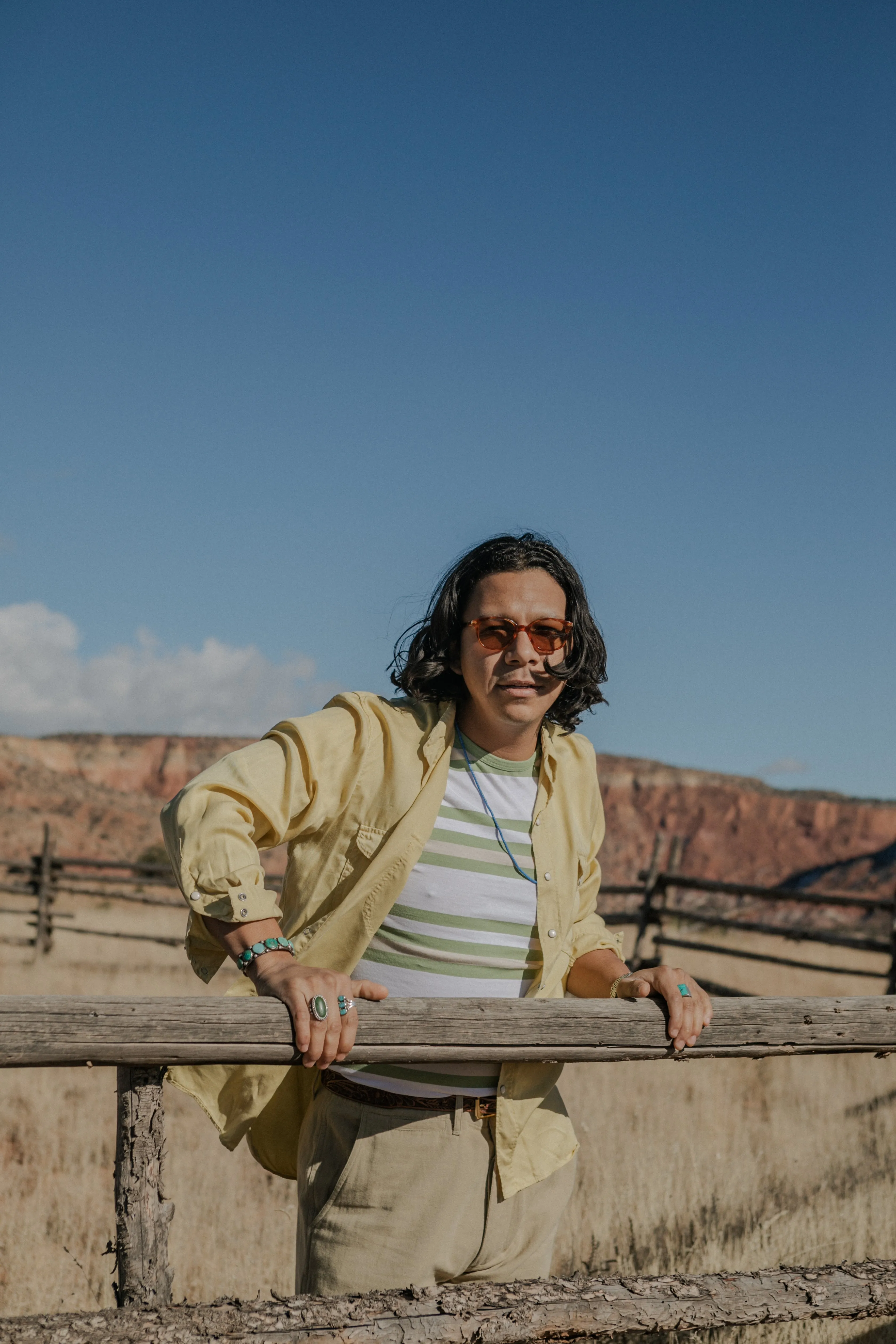 Tencel Gabardine Pearlsnap Shirt - Sunshine sold by Wythe NY product image thumbnail 3