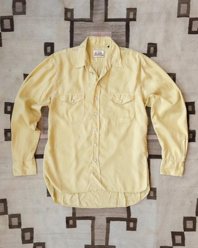 Tencel Gabardine Pearlsnap Shirt - Sunshine sold by Wythe NY