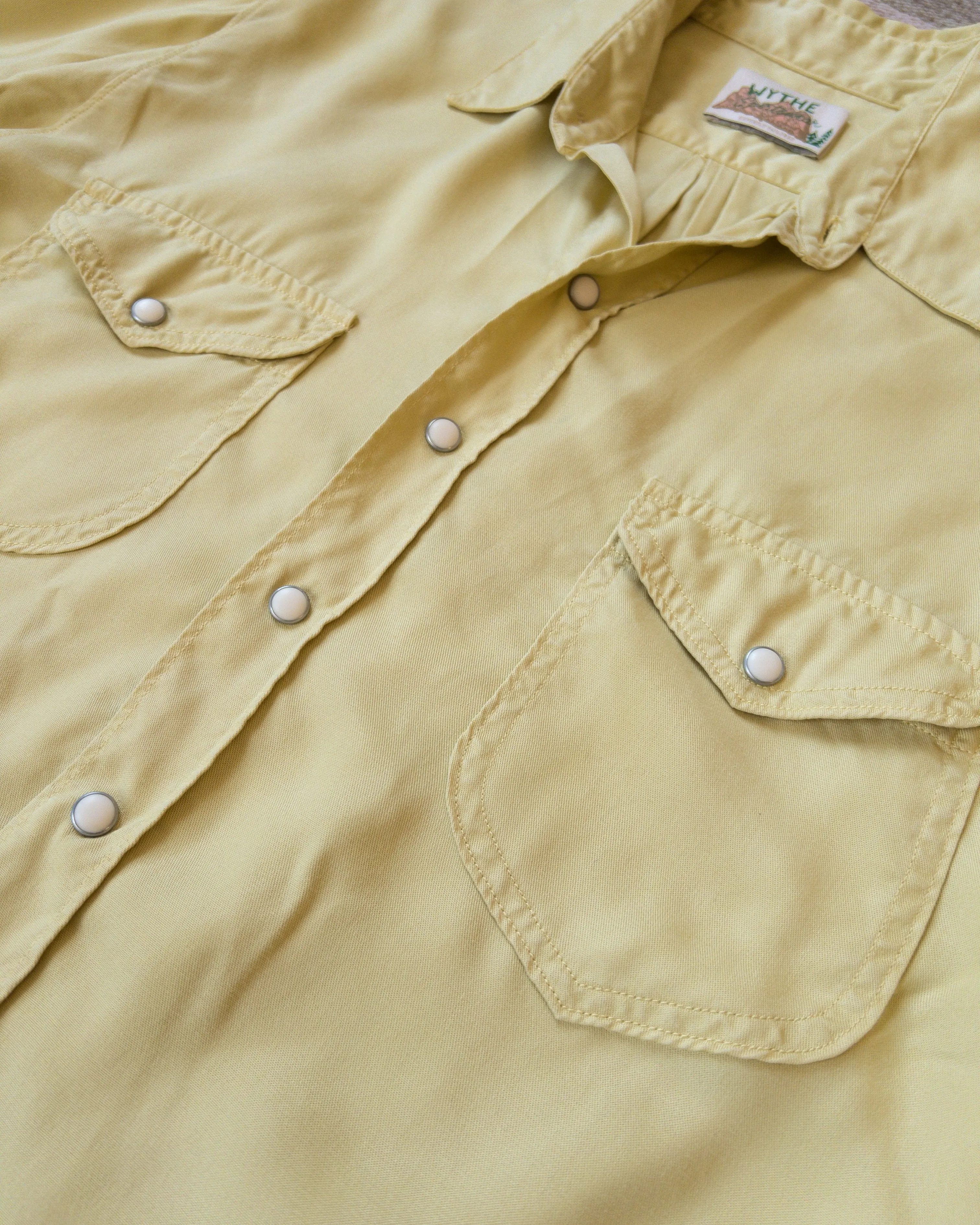 Tencel Gabardine Pearlsnap Shirt - Sunshine sold by Wythe NY product image thumbnail 2