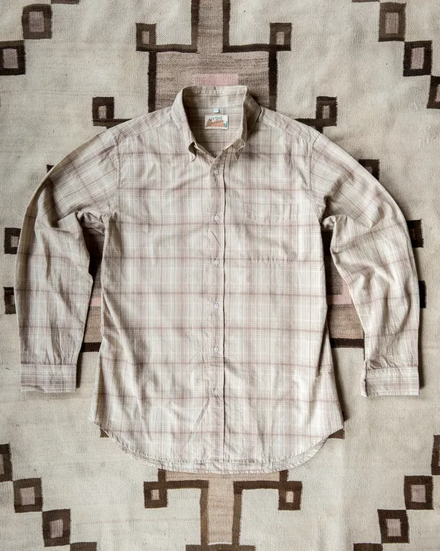 Washed Madras Button Down Collar Shirt - Earthtone Plaid sold by Wythe NY