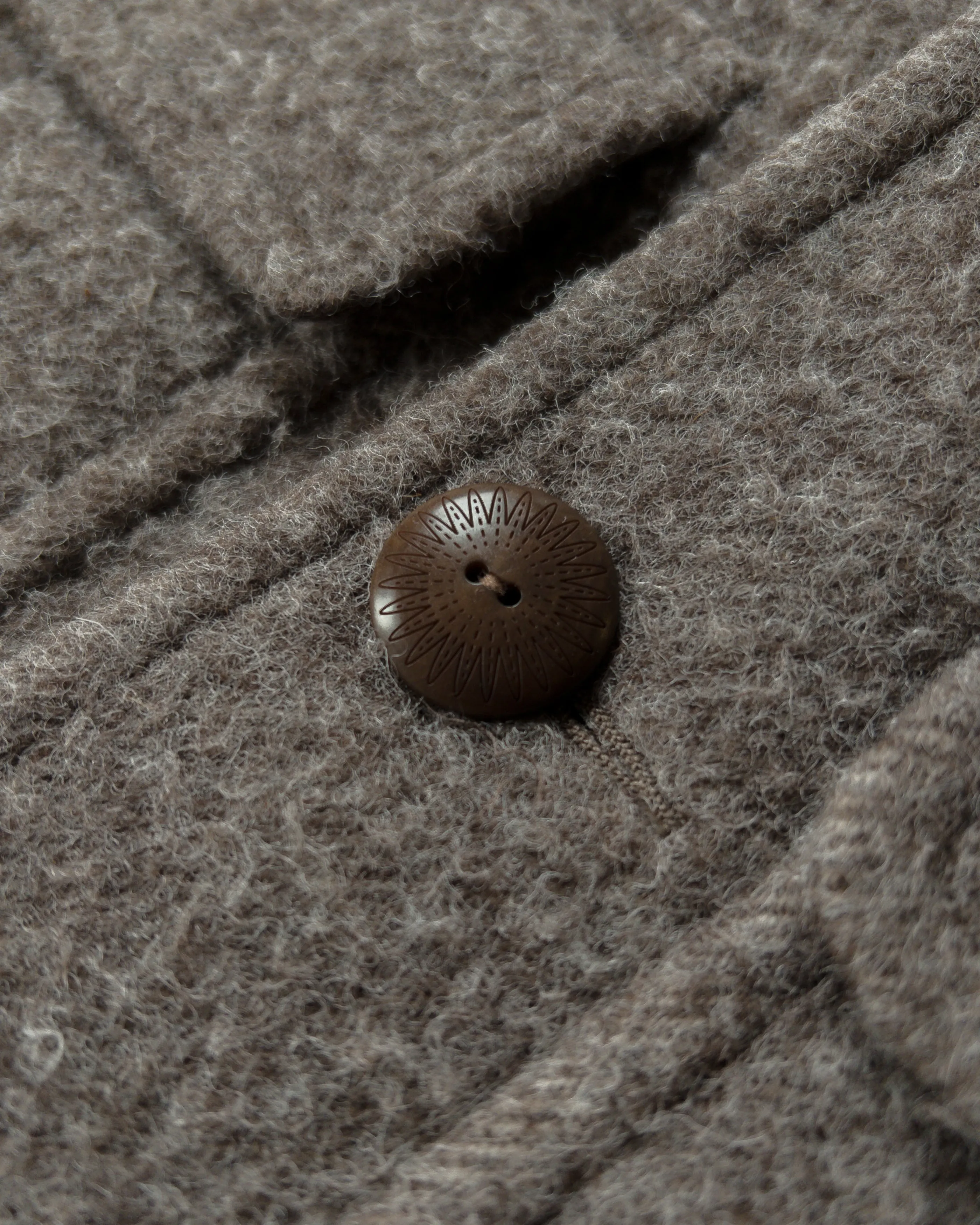 Shawl Collar Wool Overcoat - Brown/Cream Twill Casentino sold by Wythe NY product image thumbnail 2