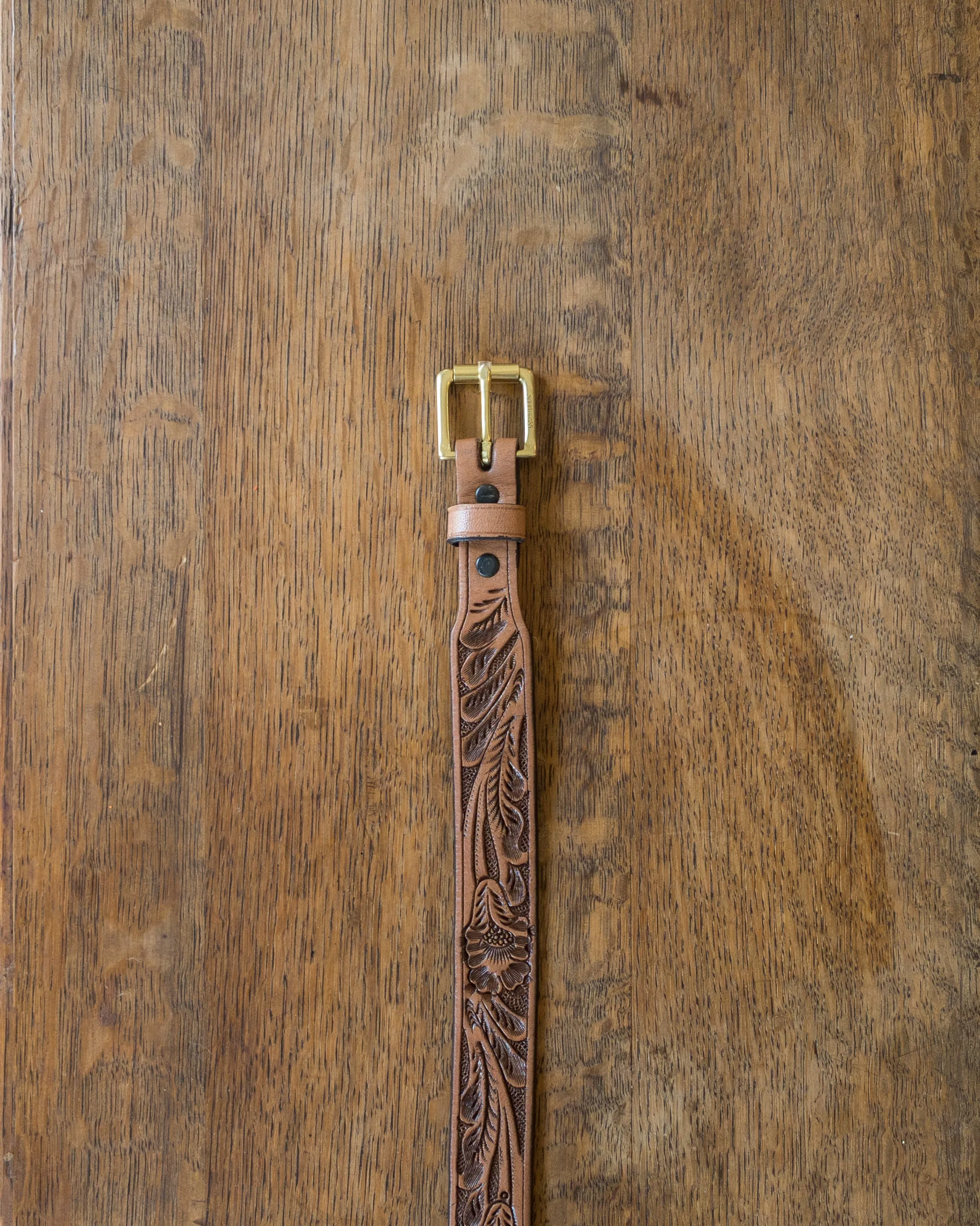 Western Tooled Leather Belt sold by Wythe NY