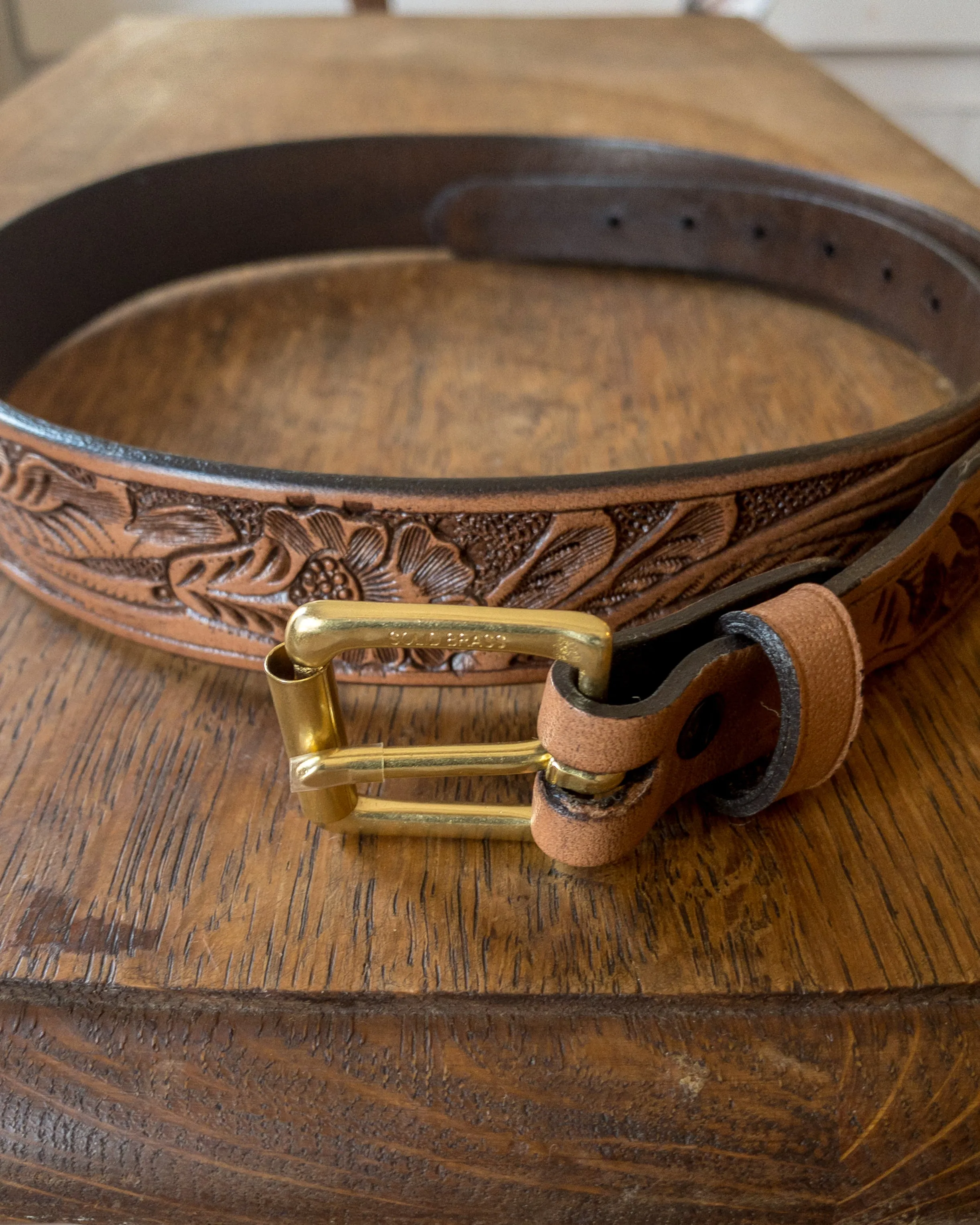Western Tooled Leather Belt sold by Wythe NY product image thumbnail 3