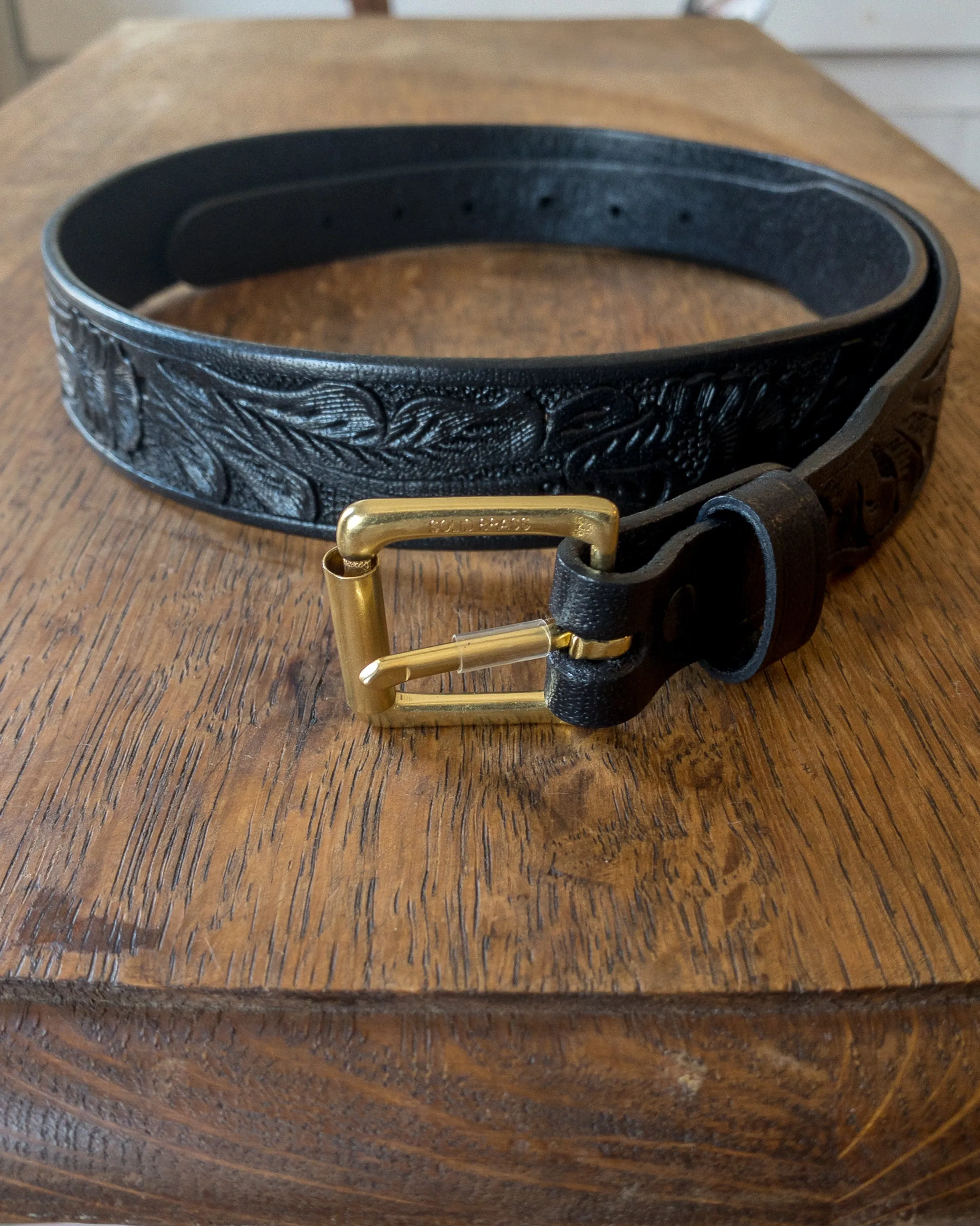 Western Tooled Leather Belt sold by Wythe NY product image thumbnail 4